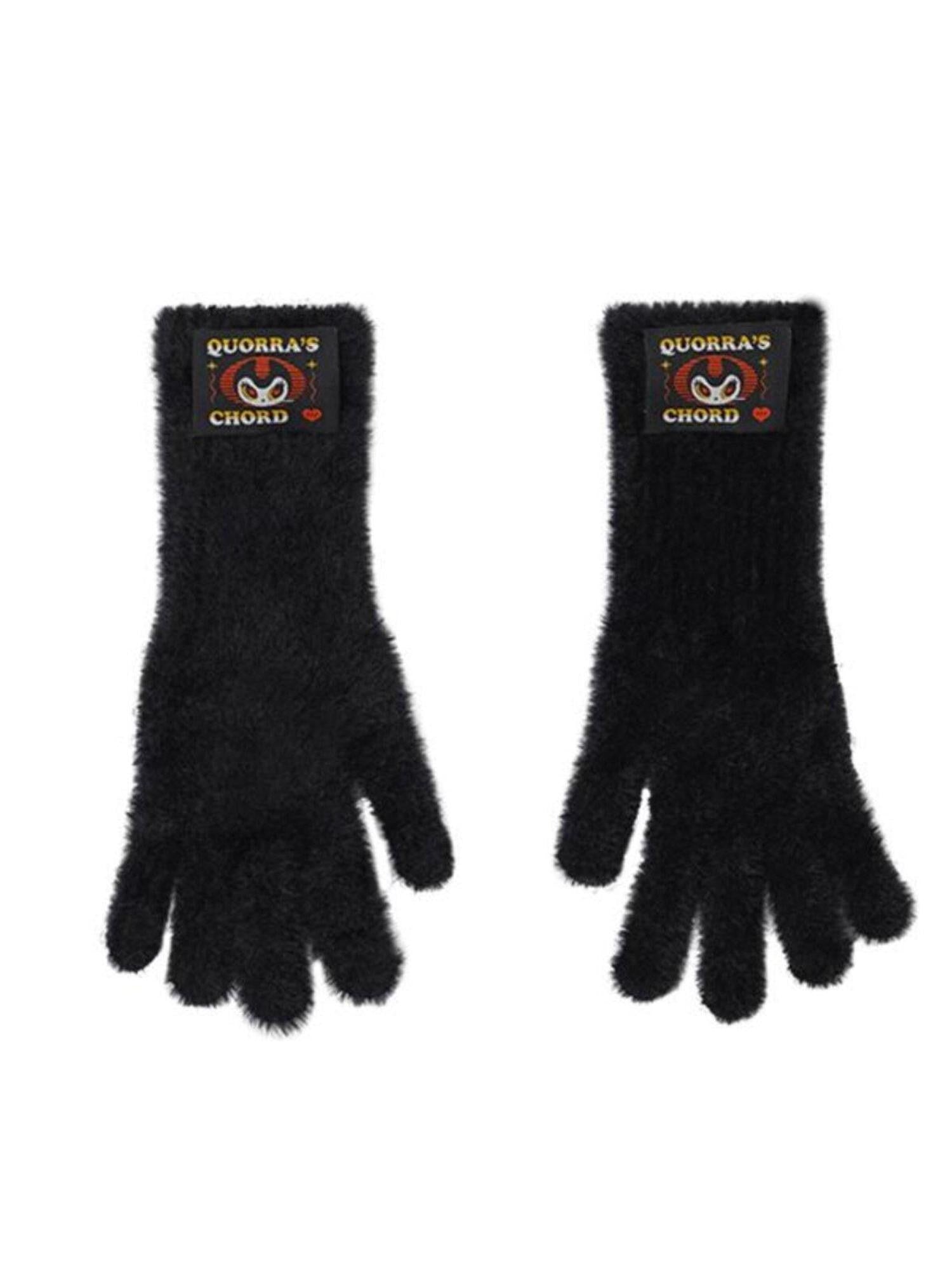 QUORRA S CHORD Fuzzy Knitted Touchscreen Full Finger Warm Women&