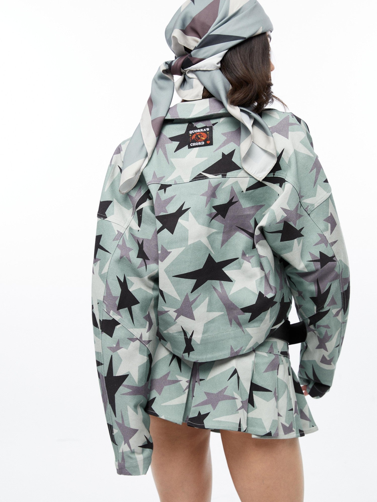 QUORRA S CHORD Green Camouflage Star Print High Waist Women&