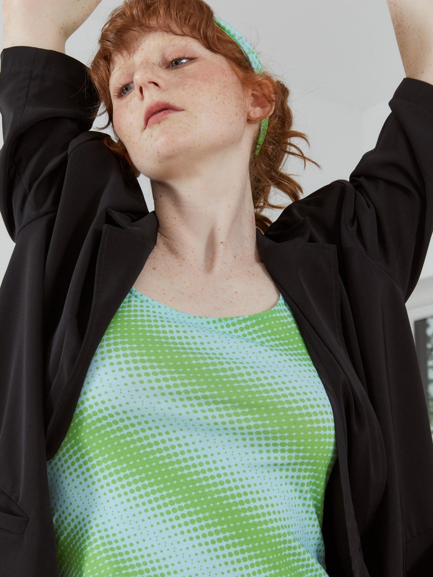 QUORRA S CHORD Lemongrass Green Psychedelic Polka Dot Women&