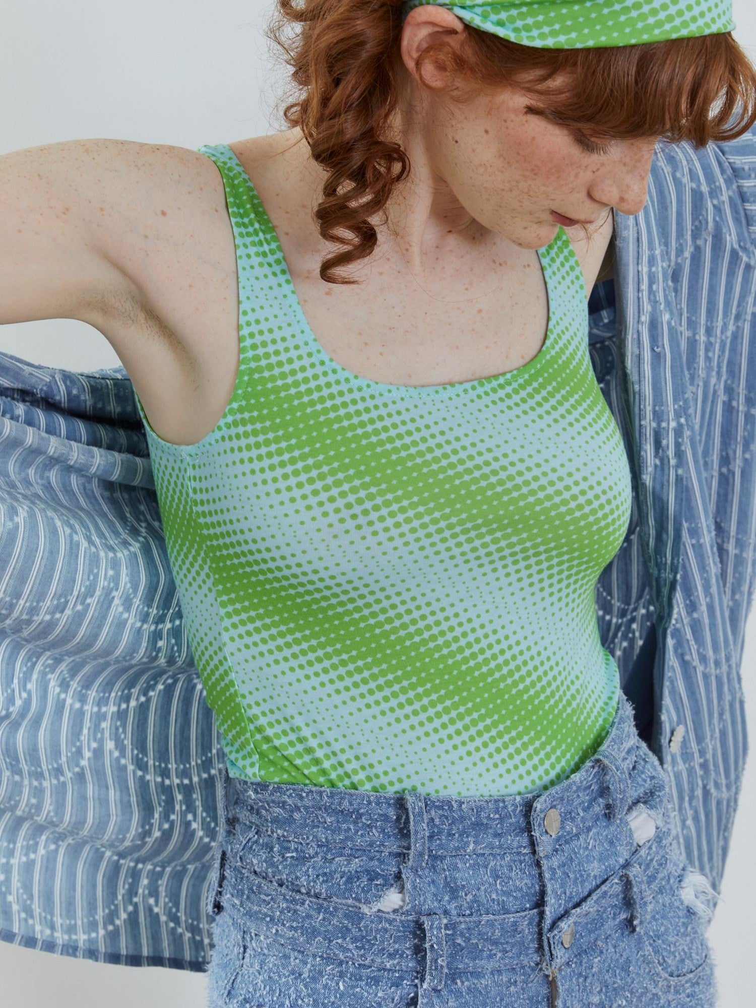 QUORRA S CHORD Lemongrass Green Psychedelic Polka Dot Women&