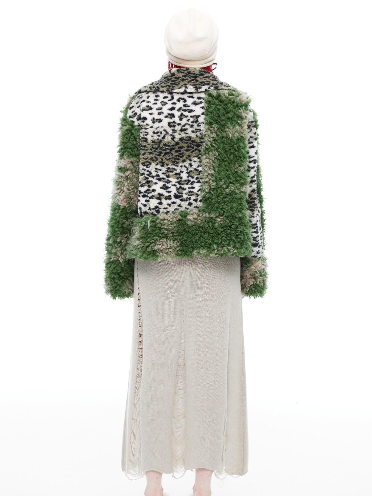 QUORRA S CHORD Moss Green Leopard Print Patchwork Women&
