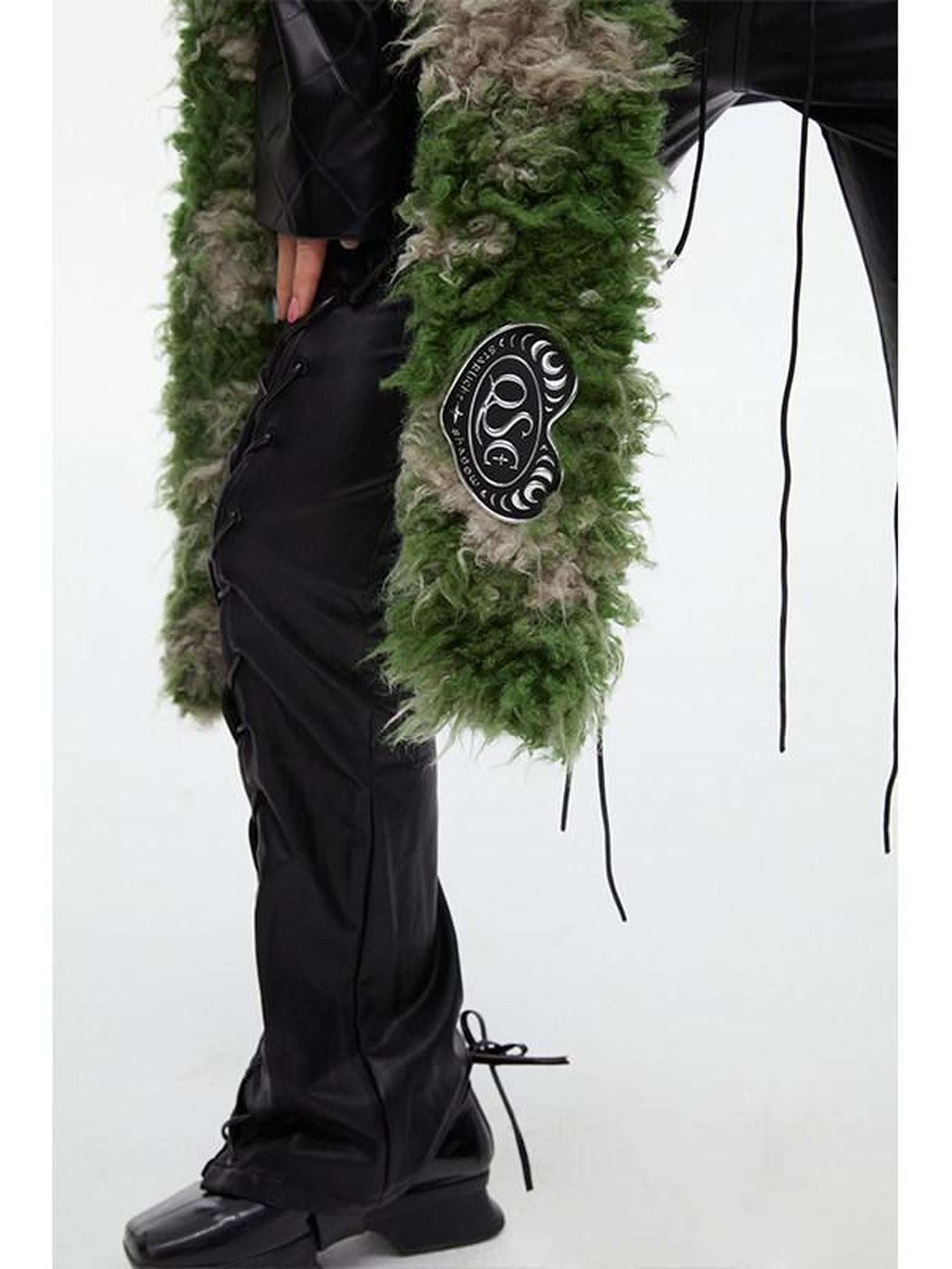 QUORRA S CHORD Moss Green Tie Dye Faux Fur Women&