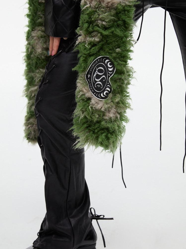 QUORRA S CHORD Moss Green Tie Dye Faux Fur Women&