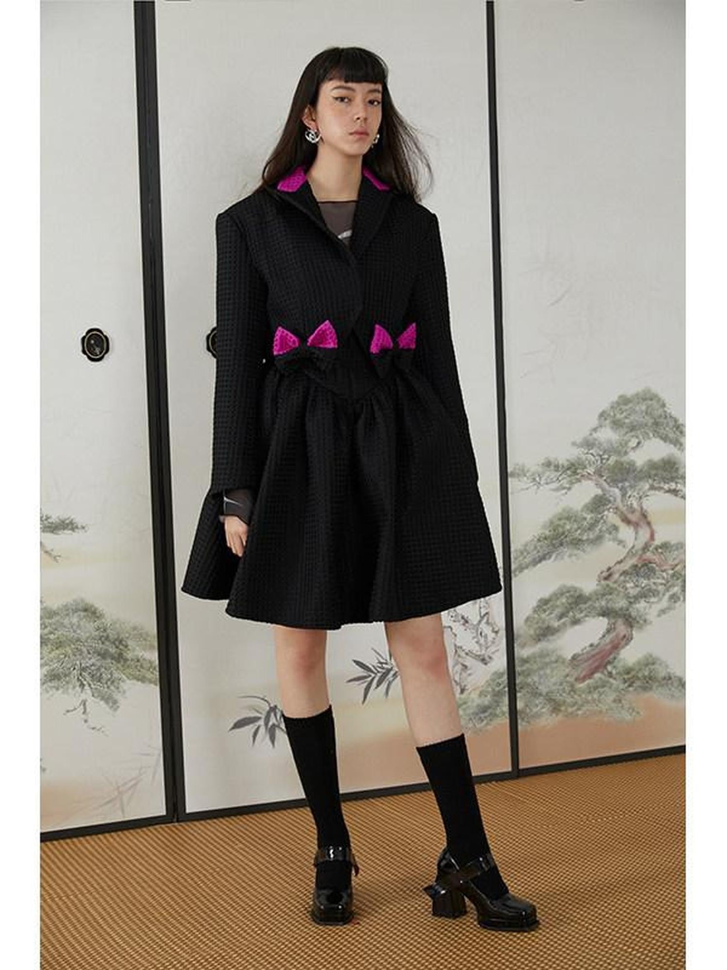 QUORRA S CHORD Peach Pink Bow Heart Cuff Cropped Women&