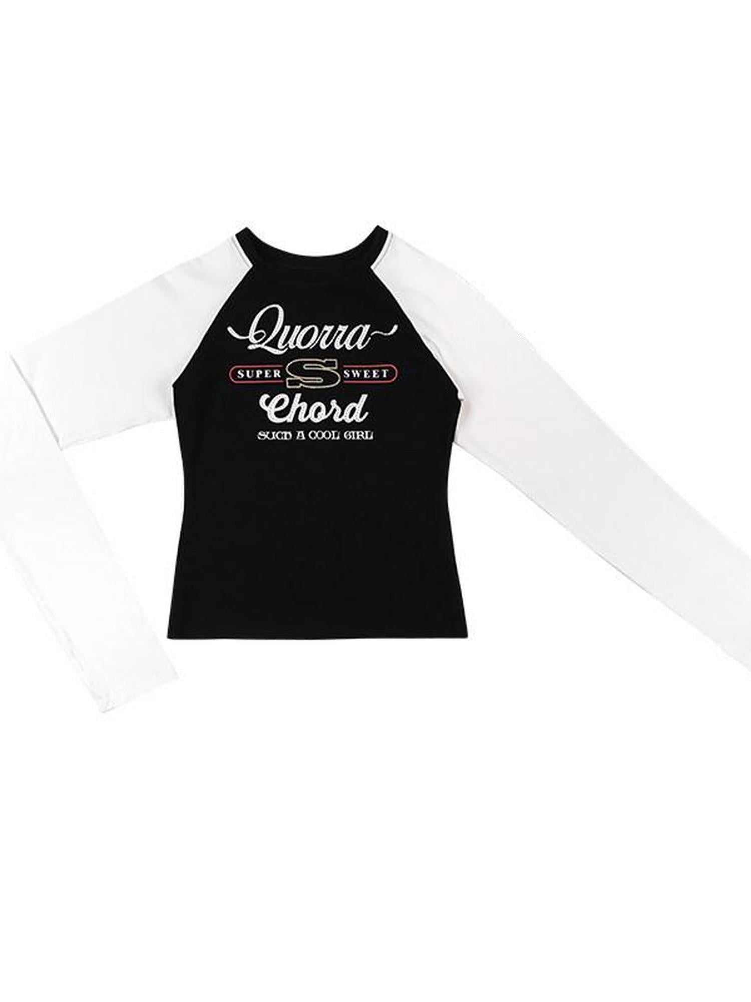 QUORRA S CHORD Printed Rhinestone Raglan Women&