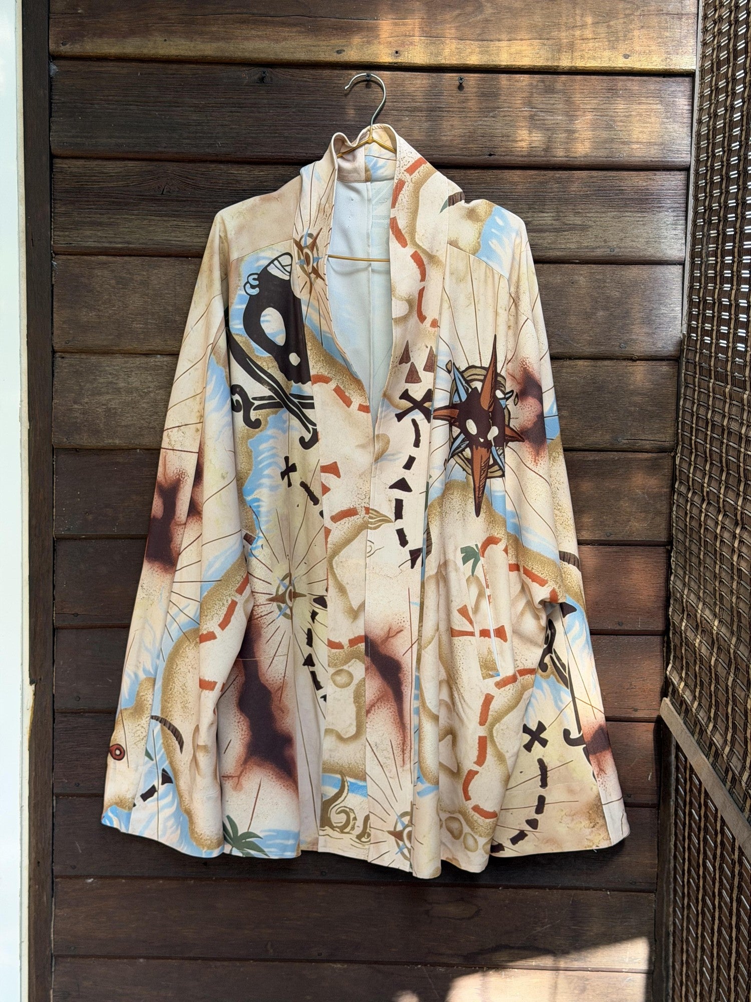 QUORRA S CHORD Treasure Map Print Pirate Cape Women&