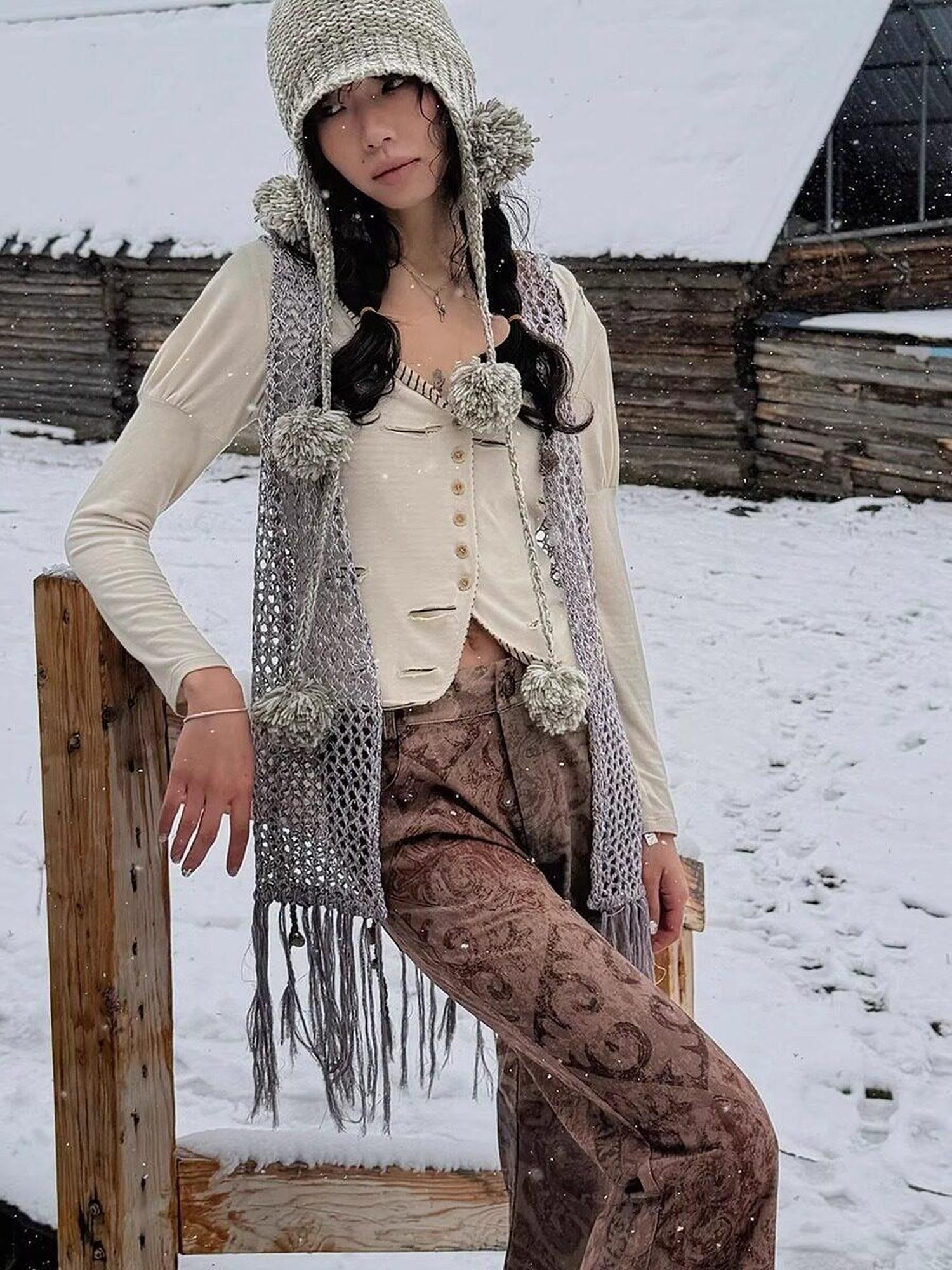QUORRA S CHORD Urban Nomad Tassel Beaded Crochet Women&