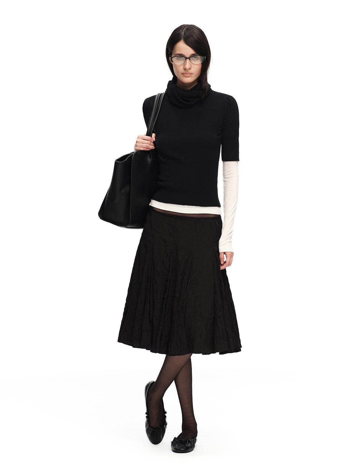 RUN TO THE FUTURE 3d Textured Irregular Pleated A Line Women&