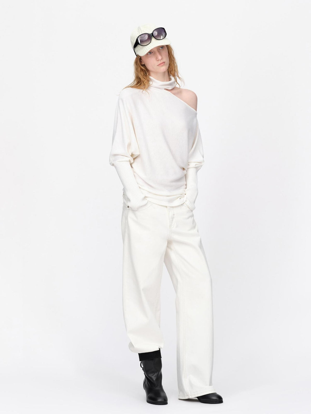 RUN TO THE FUTURE Asymmetric High Neck Long Sleeve Women&