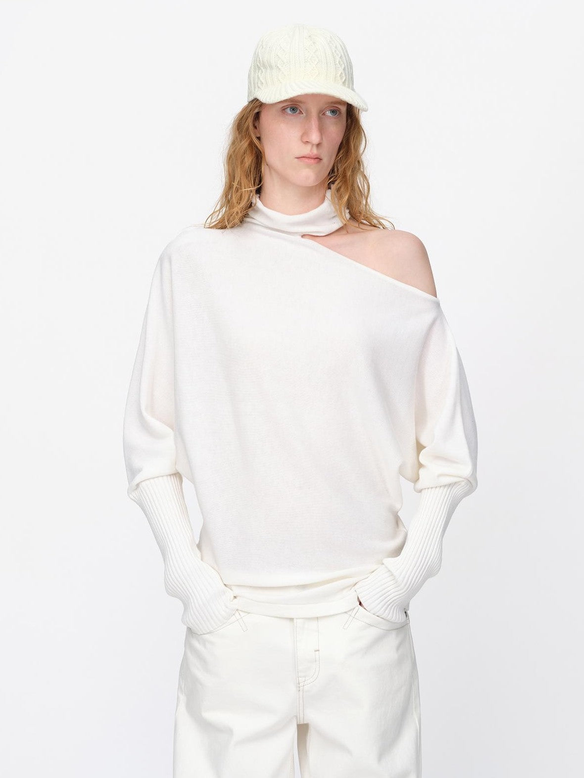 RUN TO THE FUTURE Asymmetric High Neck Long Sleeve Women&