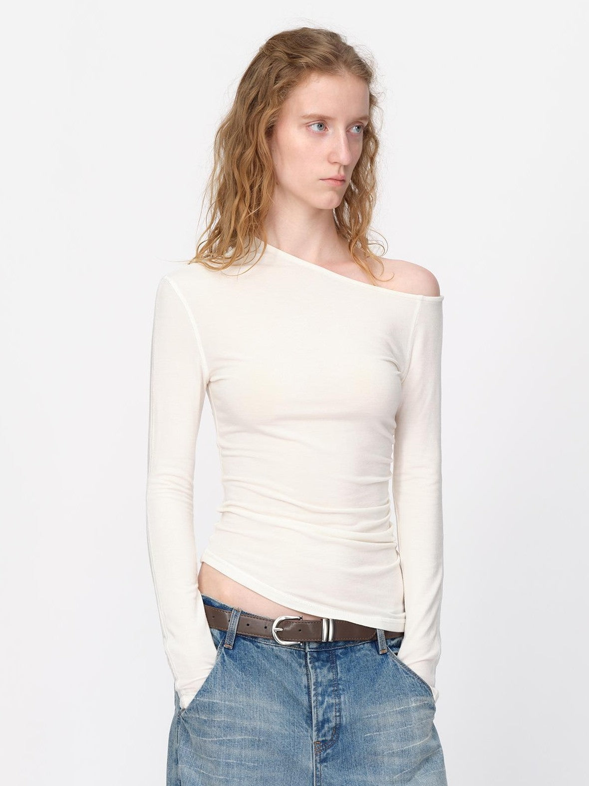 RUN TO THE FUTURE Asymmetric One Shoulder Wool Blend Women&