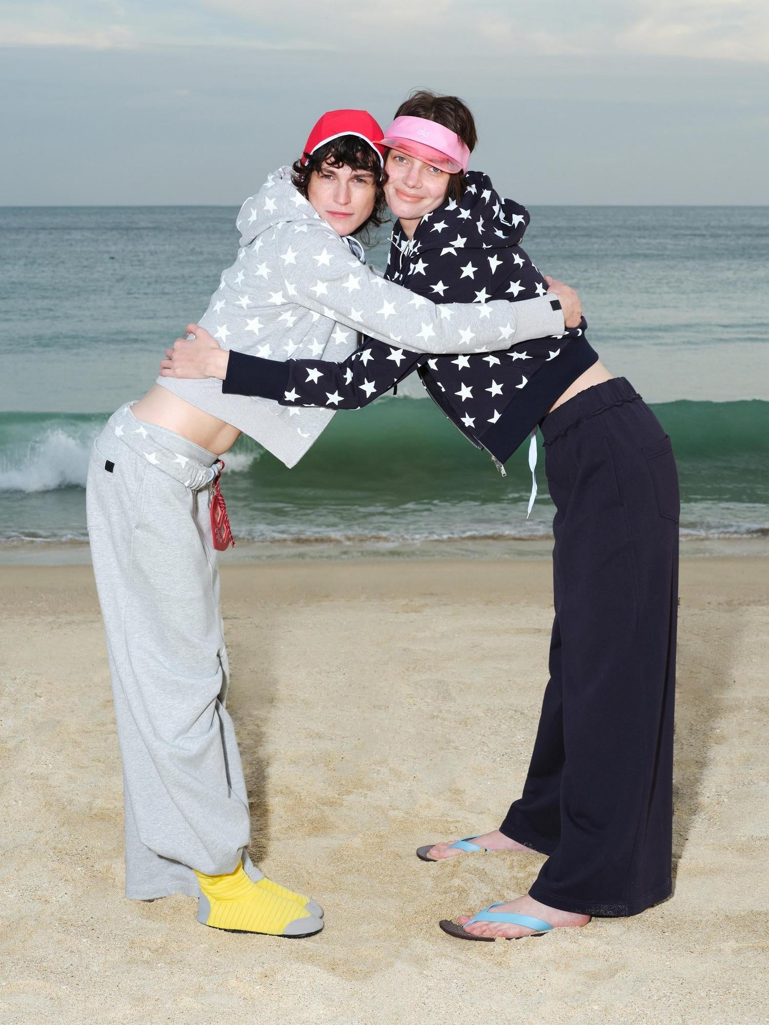 RUN TO THE FUTURE Breathable Cotton Relaxed Minimal Patchwork Unisex Sporty Printed Wide-Leg Pants