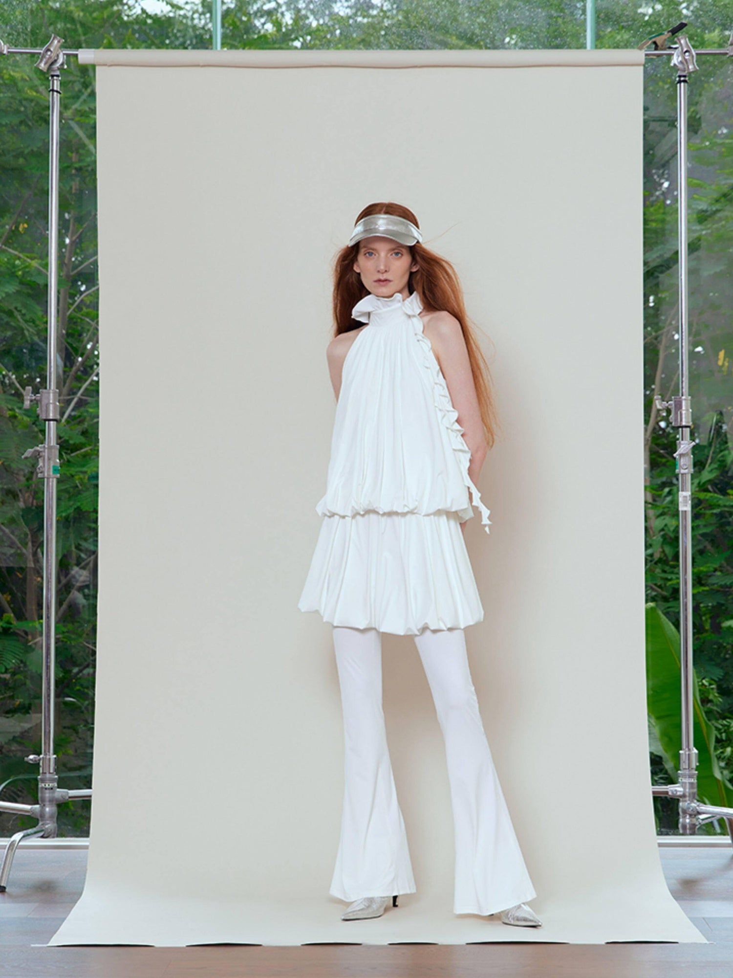 RUN TO THE FUTURE Breathable Loose Halter Nylon Spandex Travel Women Ivory Lilac Camisoles