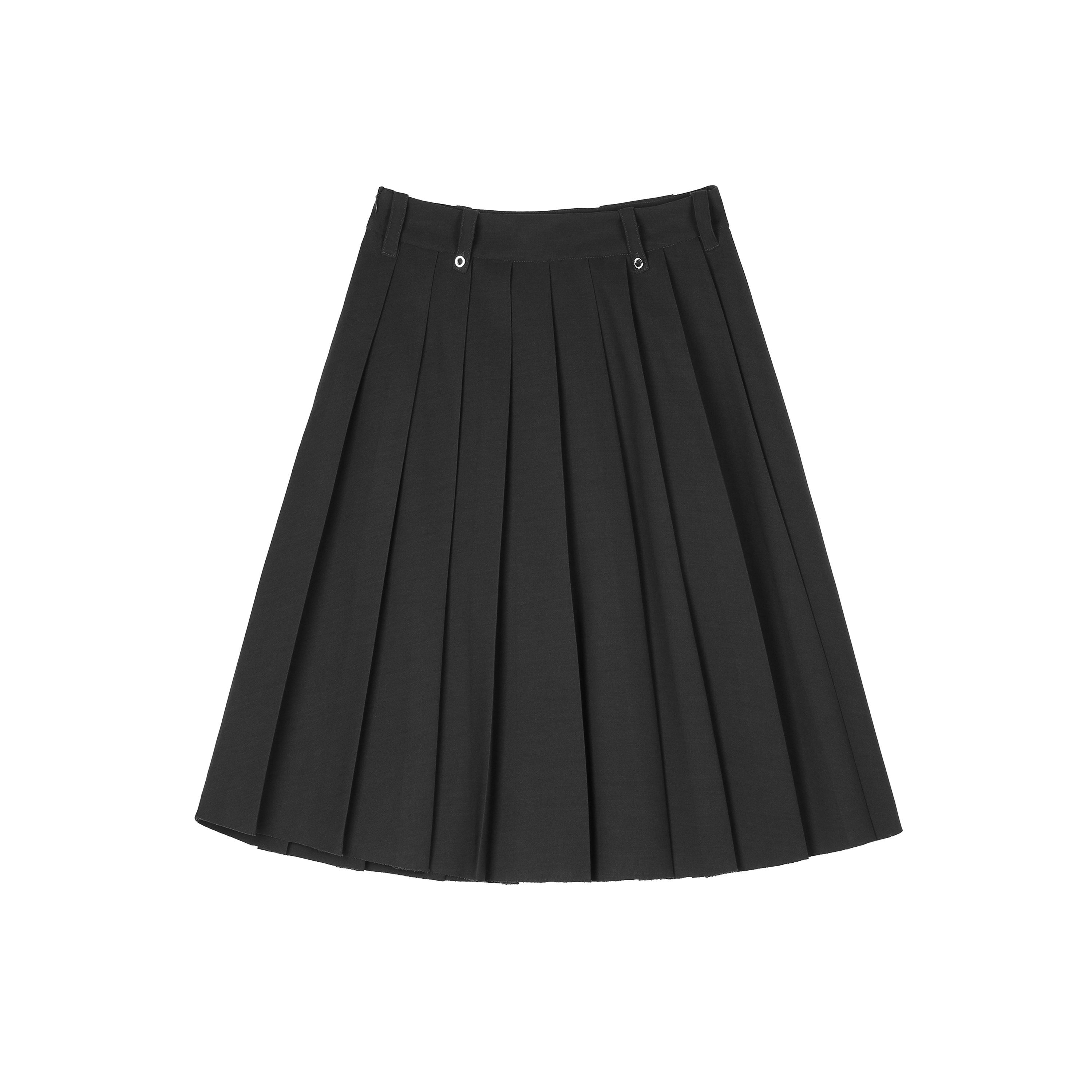 RUN TO THE FUTURE Breathable Pleated Korean Commuter A Line Mid Waist Women Gray Midi Skirts