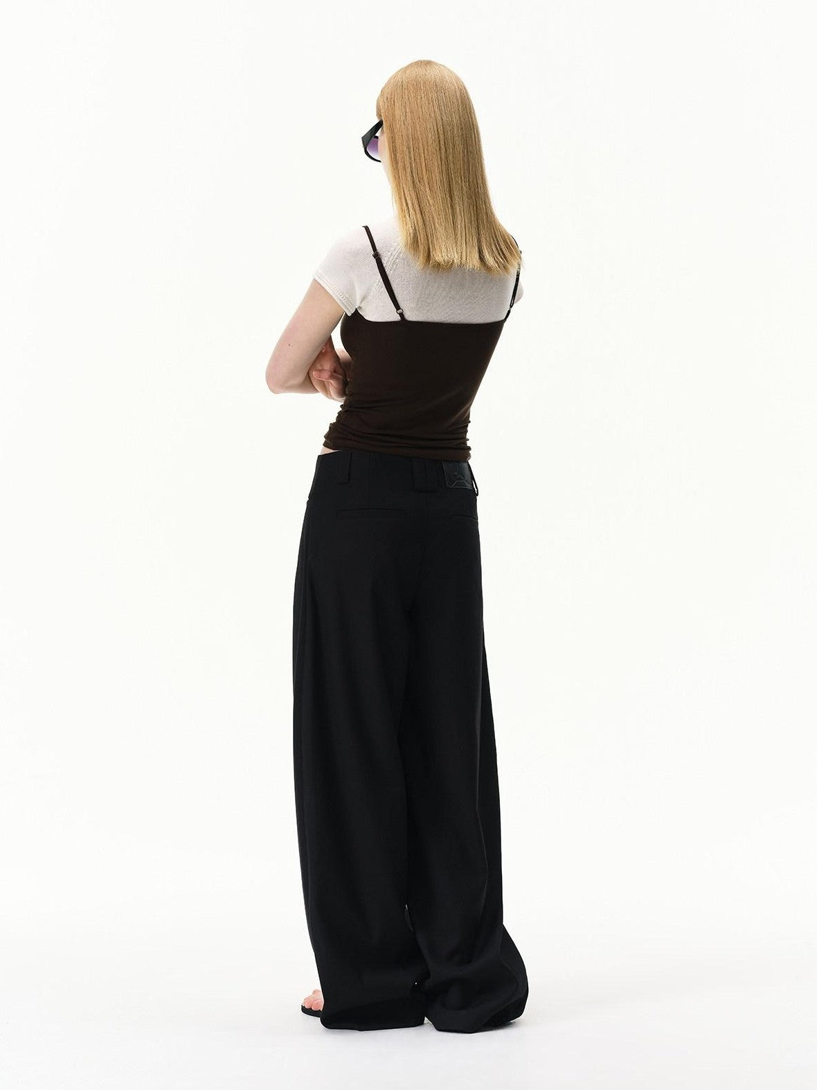 RUN TO THE FUTURE Classic Black Striped No Waistband Mid Rise Women&