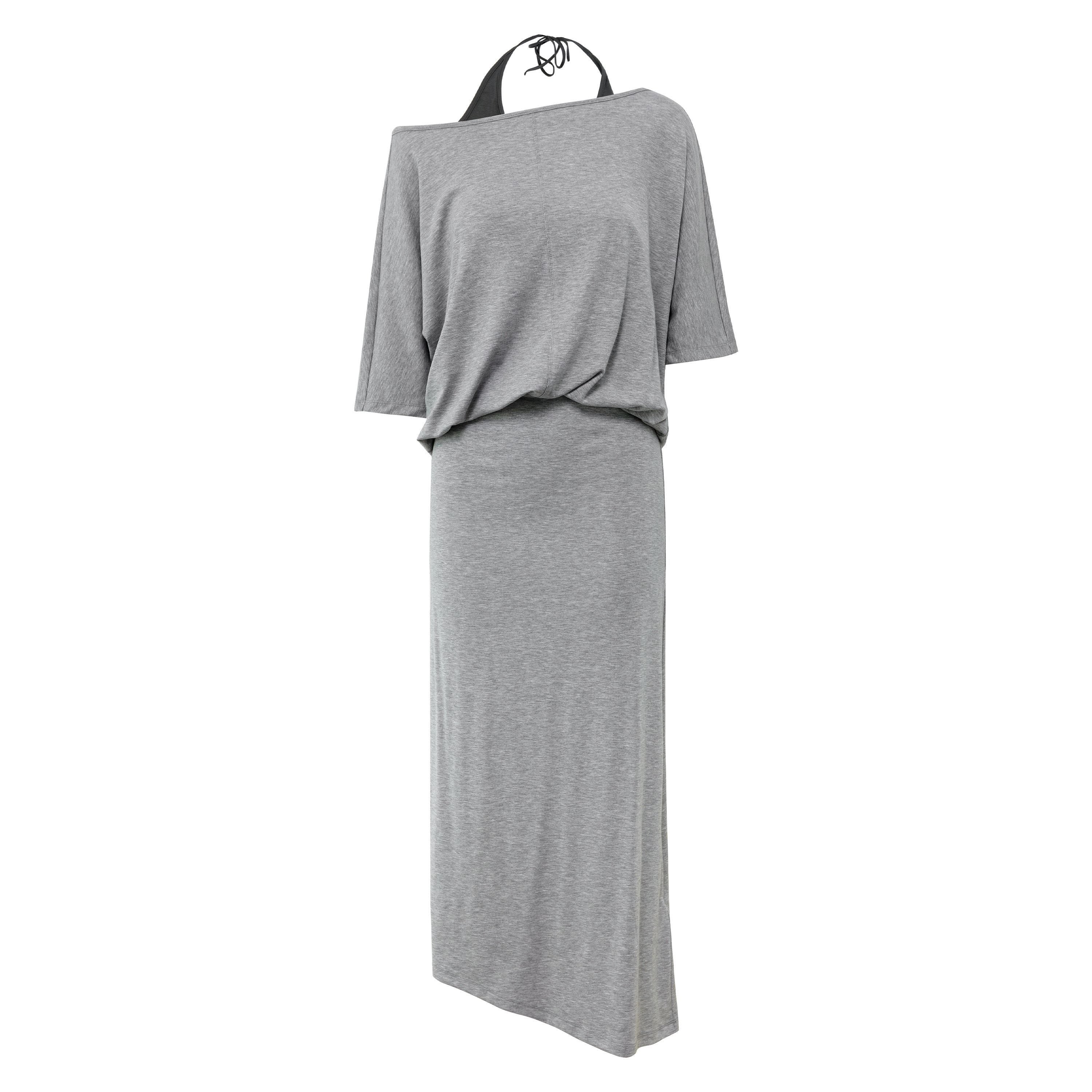 RUN_TO_THE_FUTURE_Heather_Grey_Draped_Faux_Two_Piece_Women&