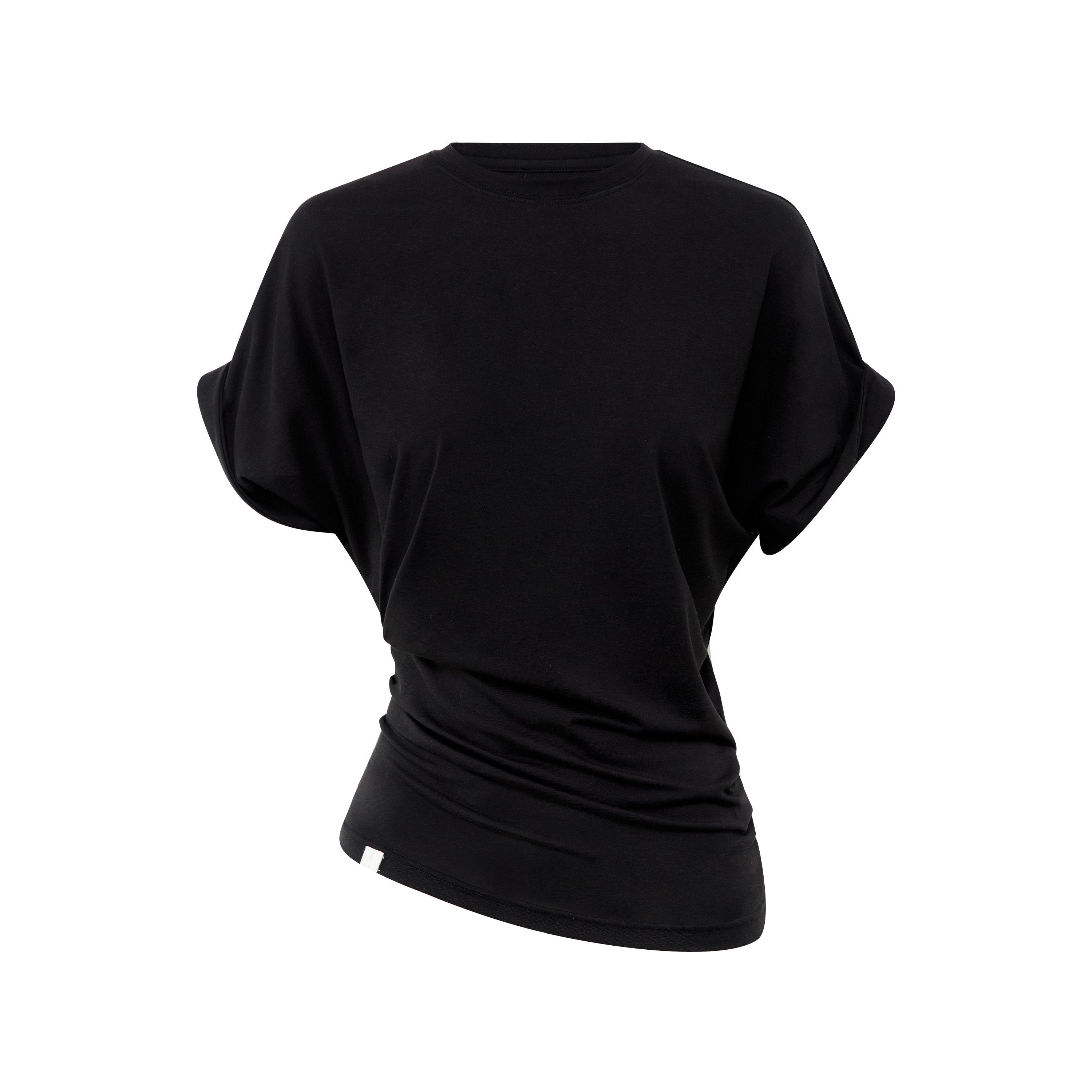 RUN_TO_THE_FUTURE_Irregular_Pinch_Ruched_Crewneck_Women&