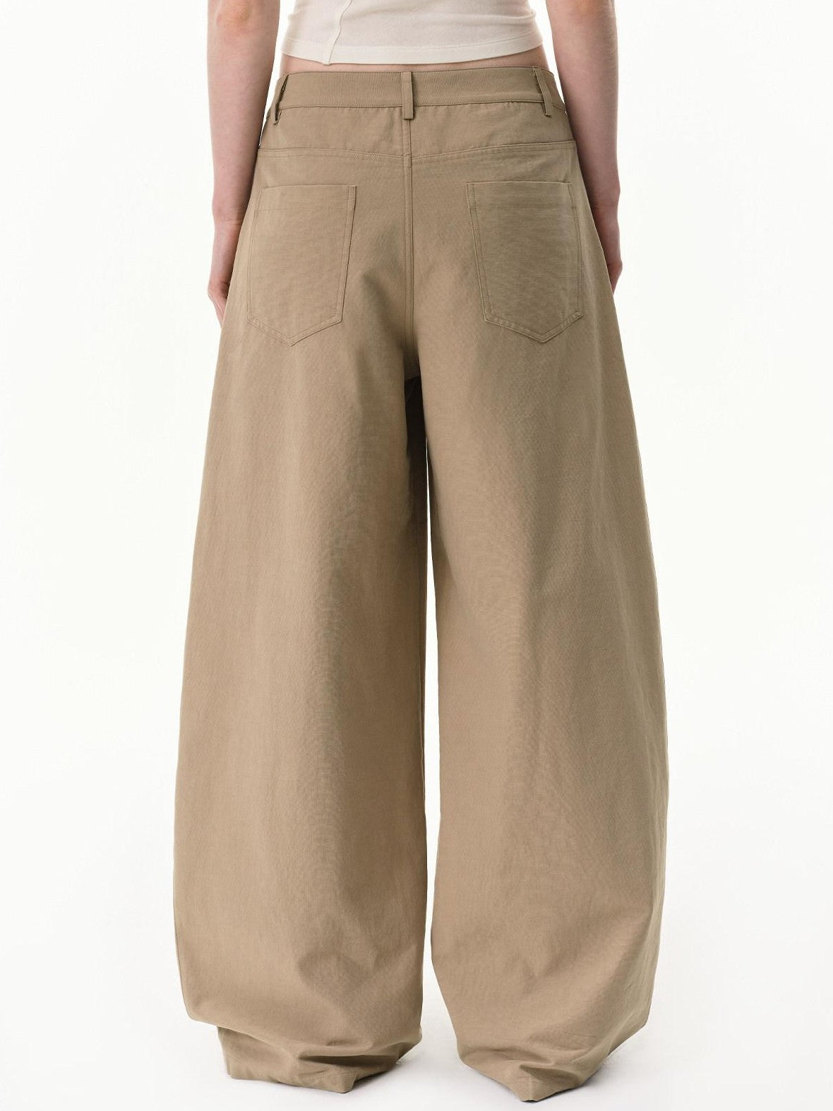 RUN TO THE FUTURE Khaki Vintage Pleated Women&