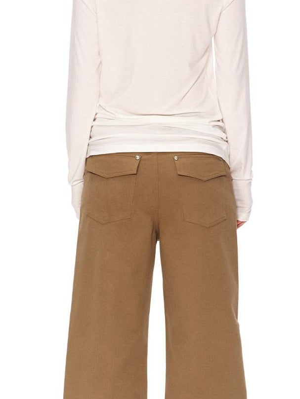 RUN TO THE FUTURE Lyocell Asymmetric Ruched Oversized Slanted Neck Women Long Sleeve T-Shirts