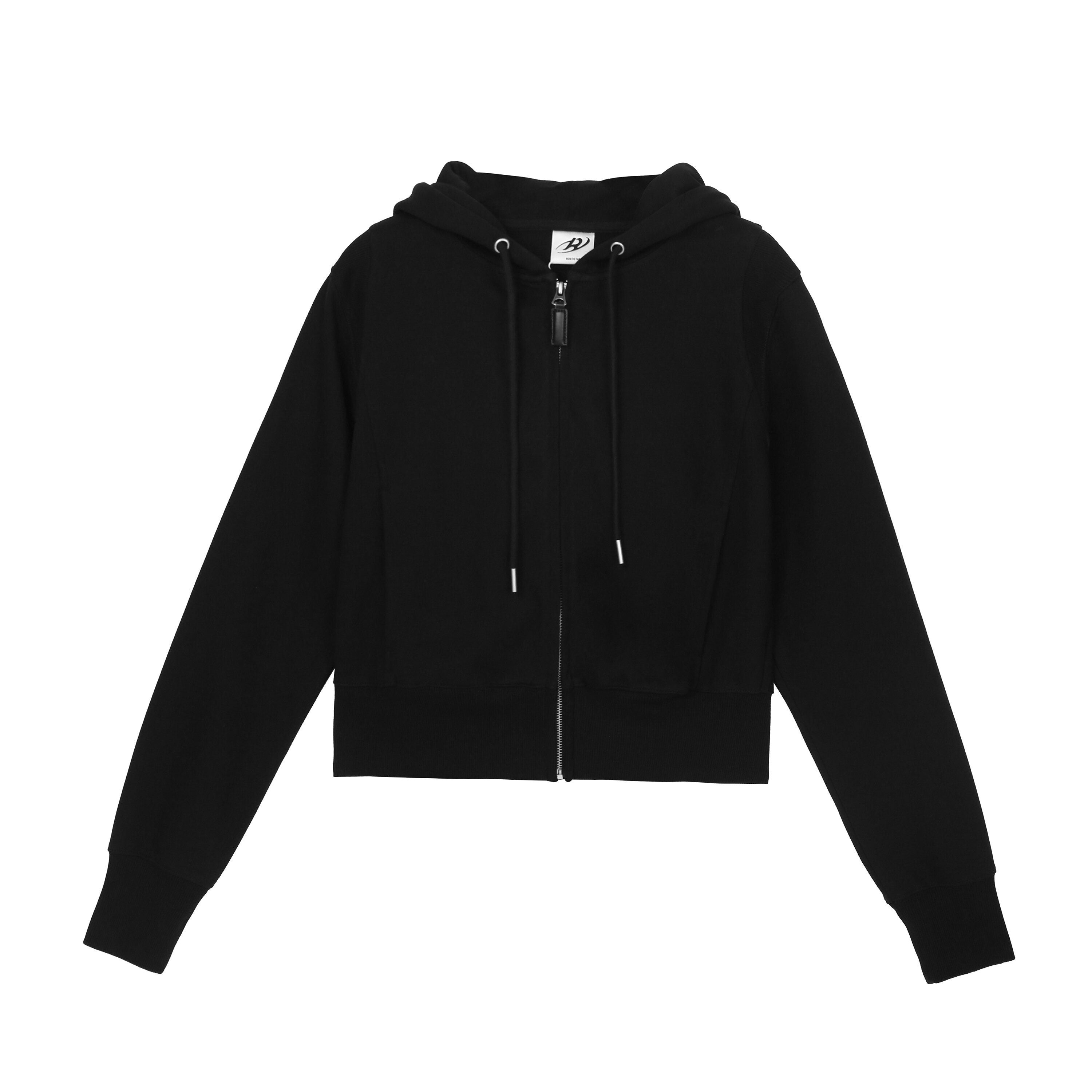 RUN_TO_THE_FUTURE_Original_Design_Cotton_Blend_Straight_Fit_Zip_Up_Unisex_Black_Hoodies_MISSTT