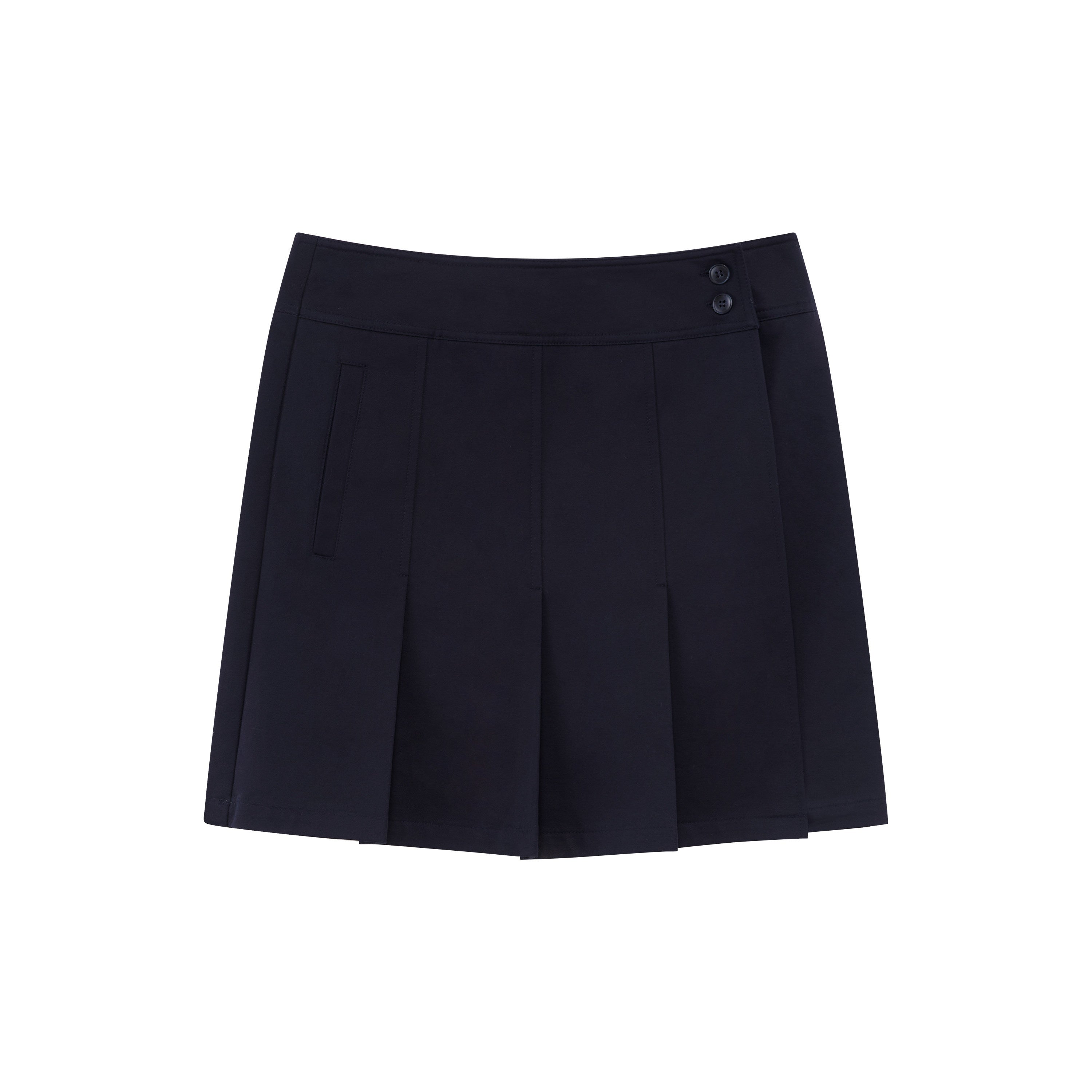 RUN TO THE FUTURE Pure Cotton Pleated A Line High Waist Side Slit Casual Khaki Mini Skirts