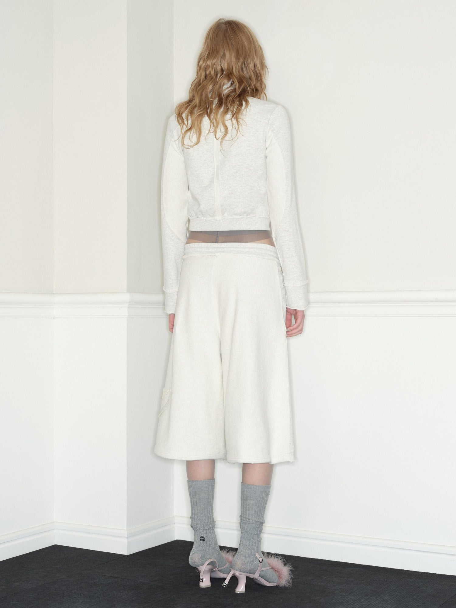 RUN TO THE FUTURE Pure Cotton Stand Collar Zip Cardigan Cropped Straight Retro Work Sweatshirts