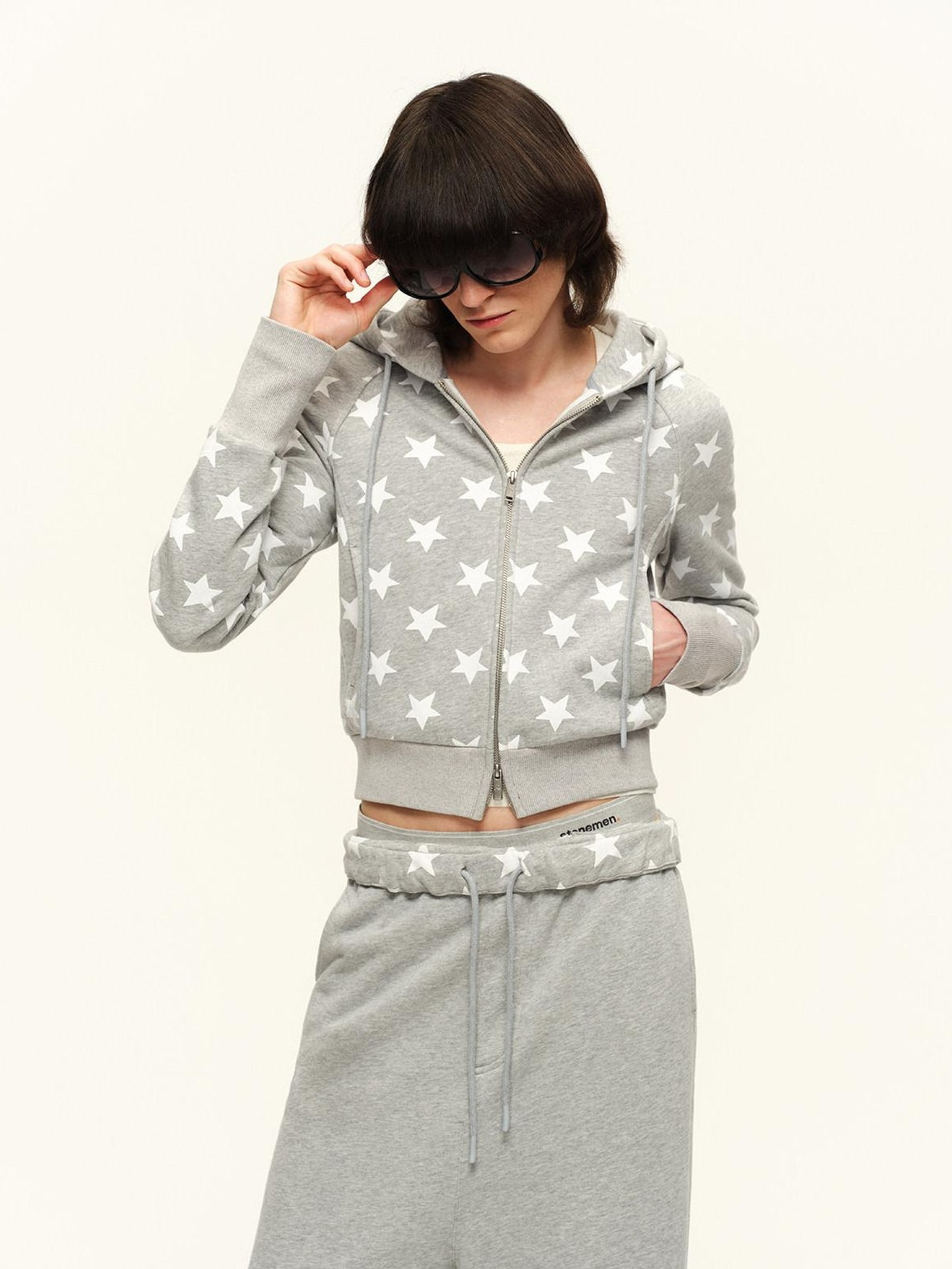 RUN TO THE FUTURE Slim Fit Printed Zip Front Commuter Hooded Cardigan Women Casual Hoodies