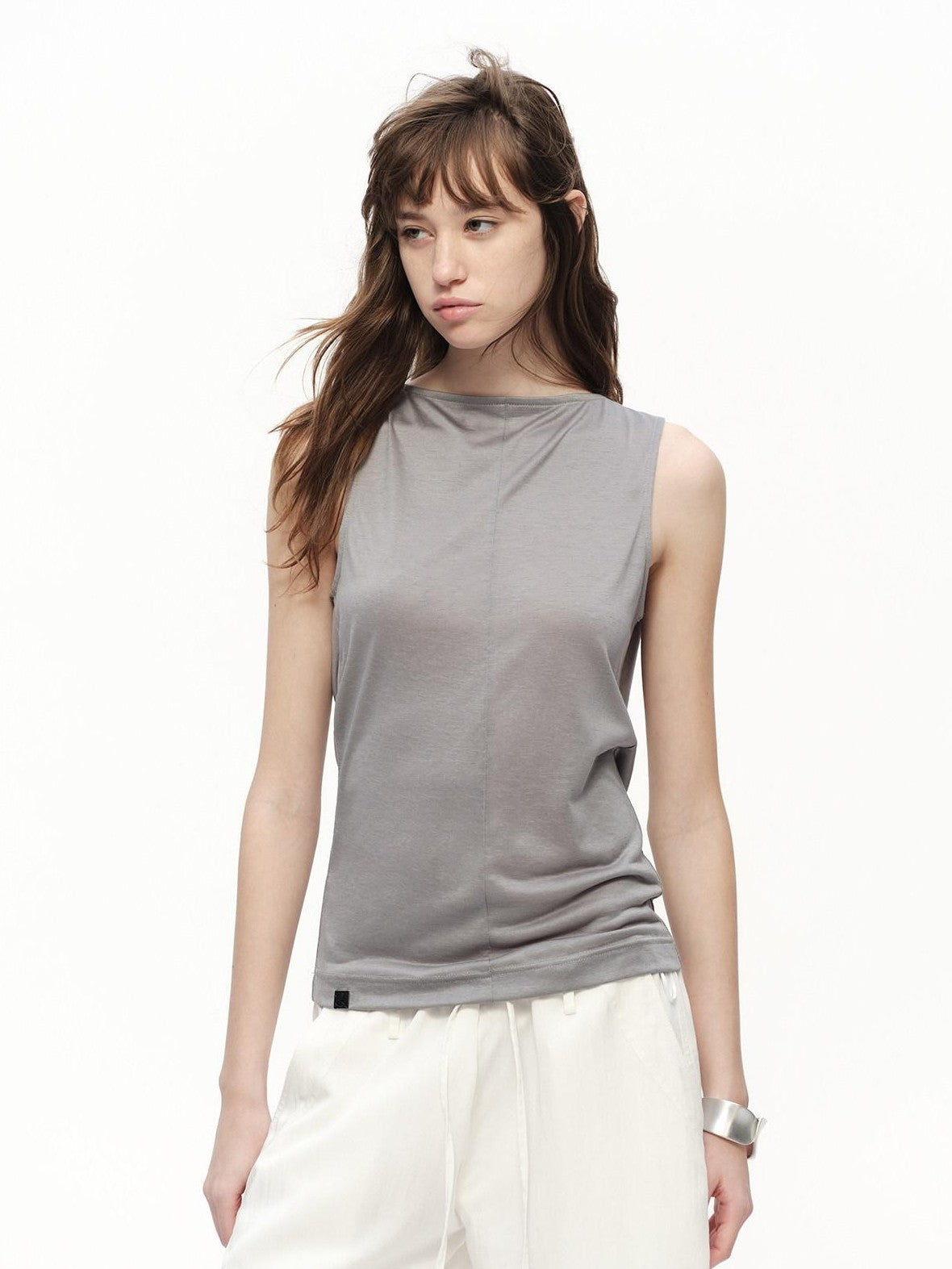RUN TO THE FUTURE Snowflake Texture Open Back Sleeveless Women&