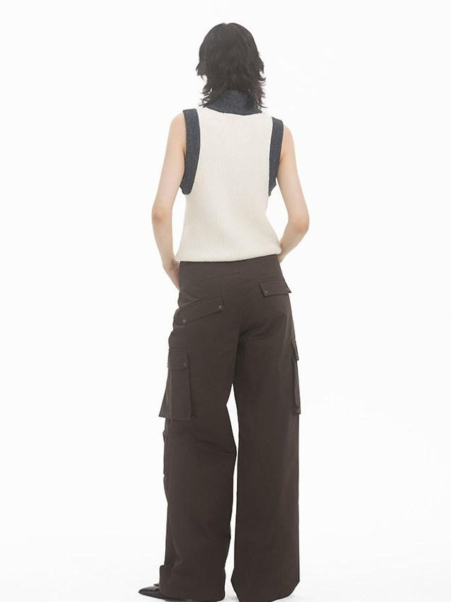 RUN TO THE FUTURE Soft Acrylic Straight Fit Commuter Tank Women Grey White Knit Sweaters