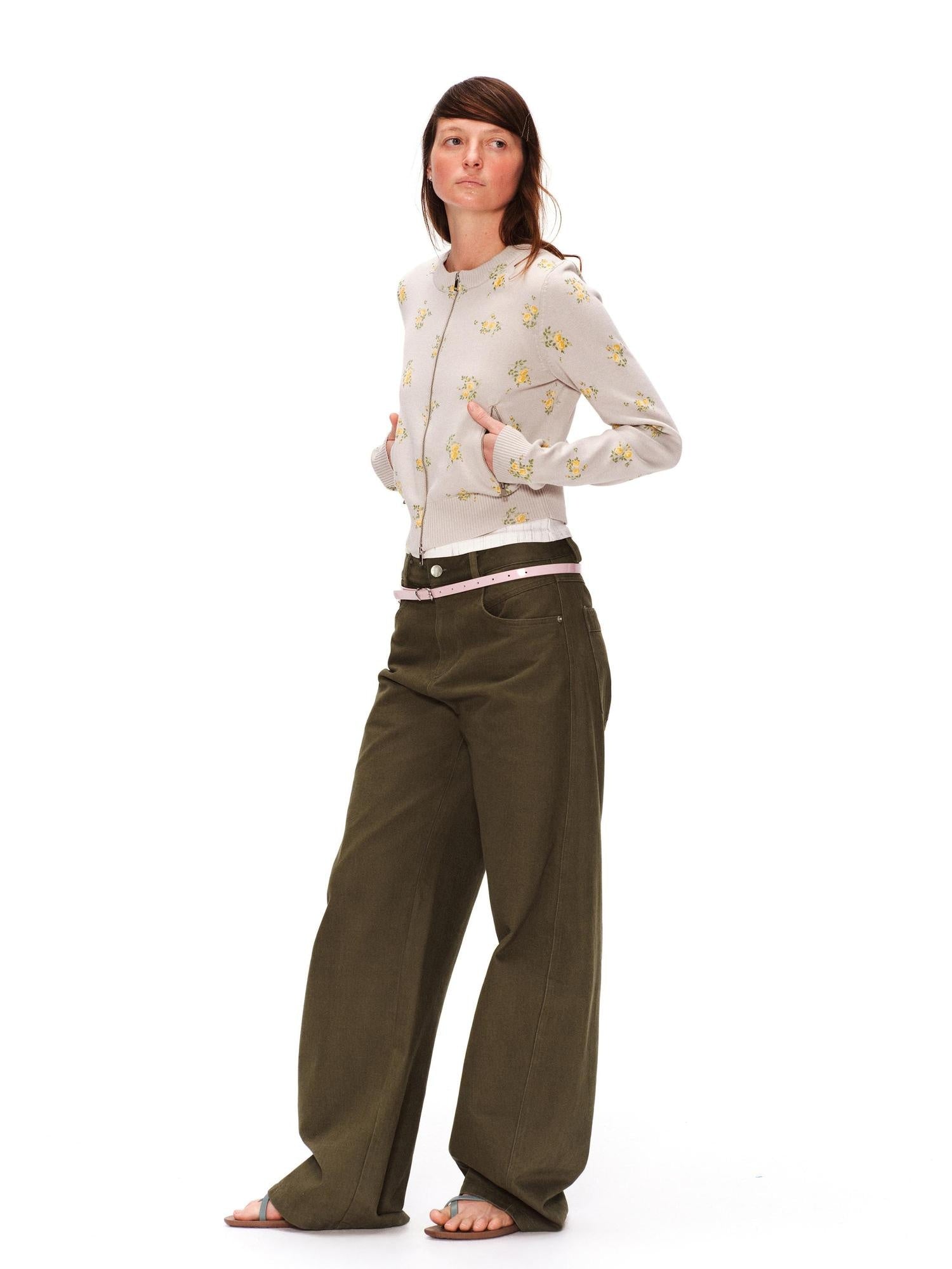 RUN TO THE FUTURE Soft Cotton Slim Fit Zip Front Floral Womens Casual Sweatshirts