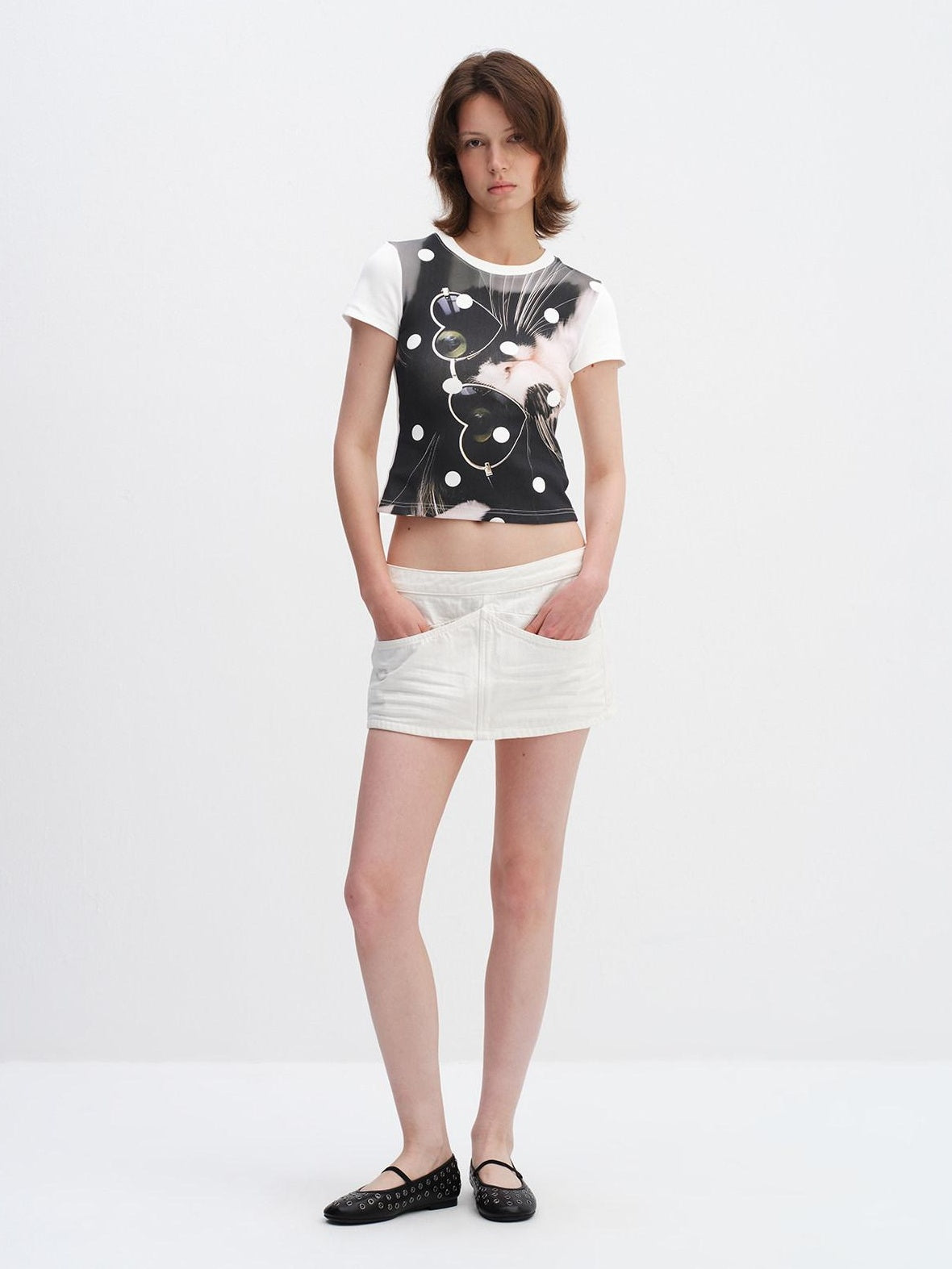 RUN TO THE FUTURE Soft Cotton Stretch Slim Fit Animal Print Short Sleeve Women Casual Crop Tops