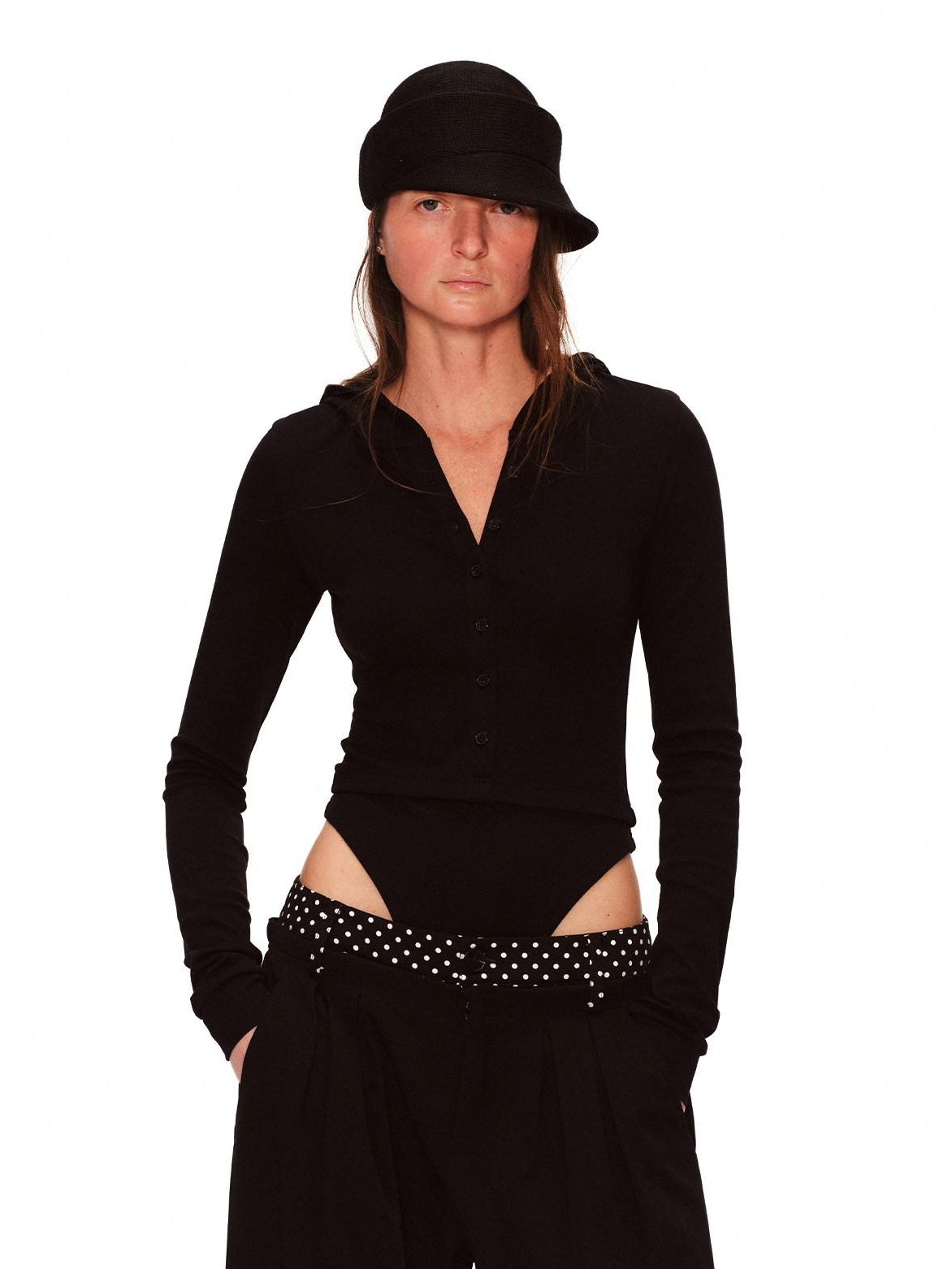 RUN TO THE FUTURE Soft Cotton Stretch Slim Fit Faux Layer Hooded V-neck Women Long Sleeve T-Shirts