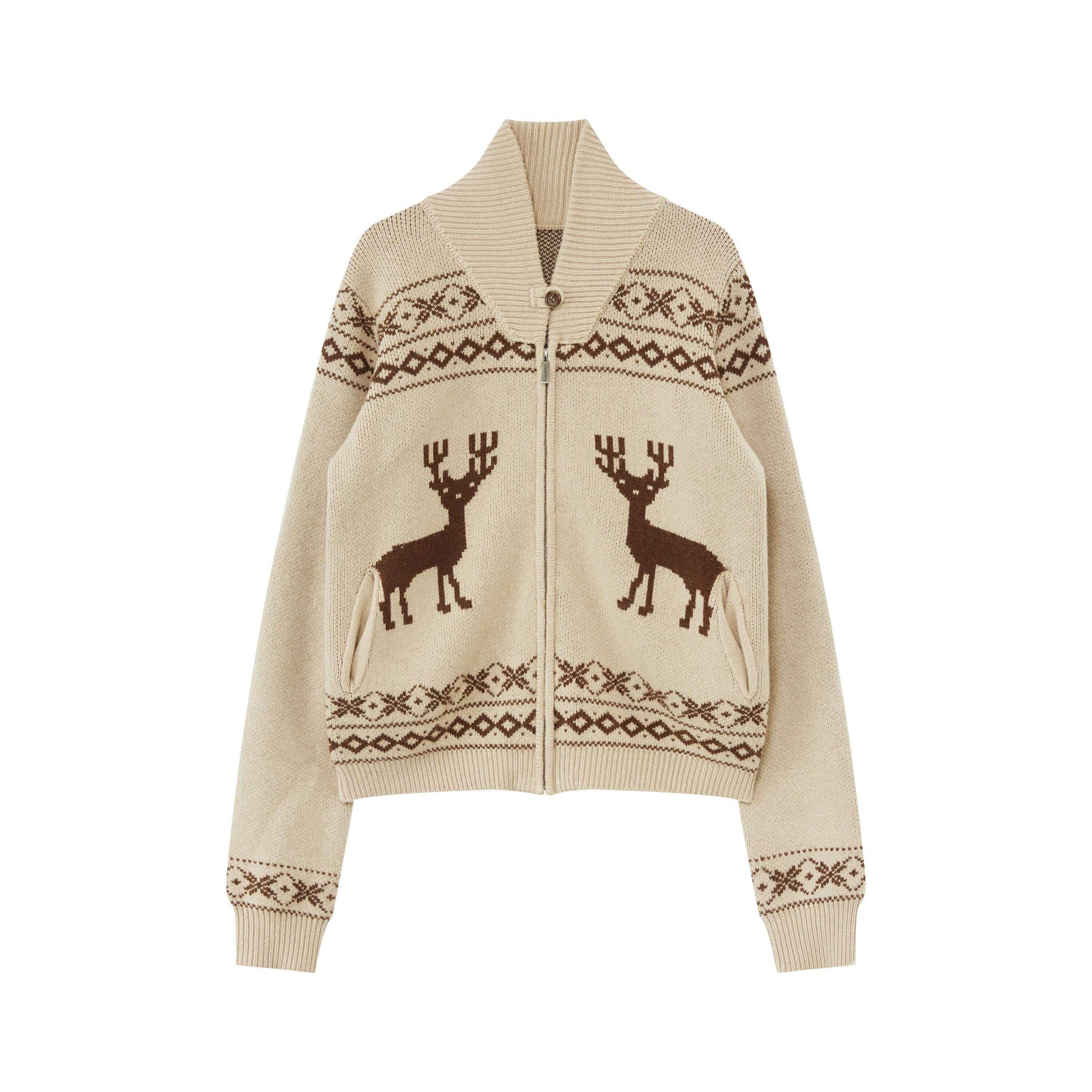 RUN_TO_THE_FUTURE_Soft_Wool_Blend_Loose_Zip_Stand_Collar_Vintage_Animal_Camel_Women_Cardigans_MISSTT