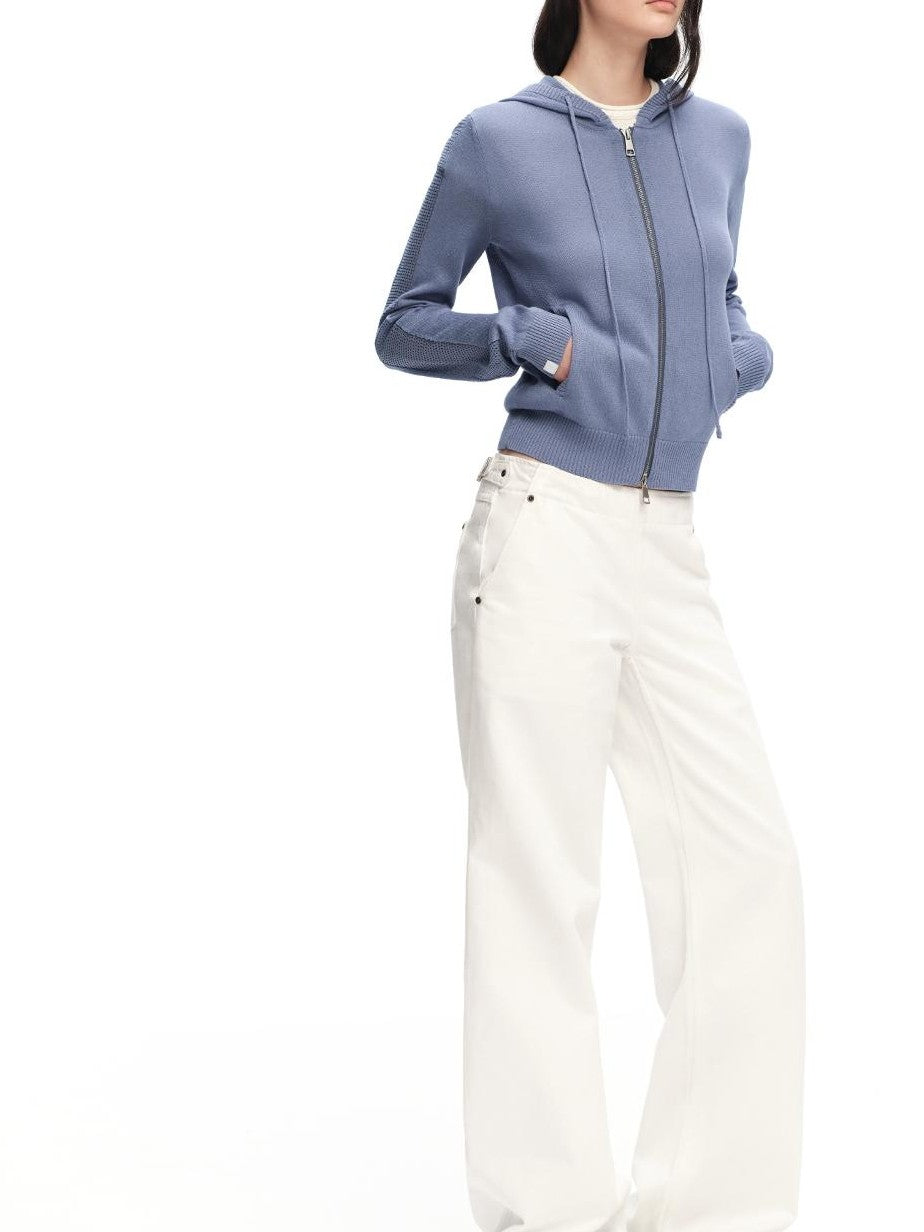 RUN TO THE FUTURE Structured White No Fly Paris Button Low Rise Cotton Women&