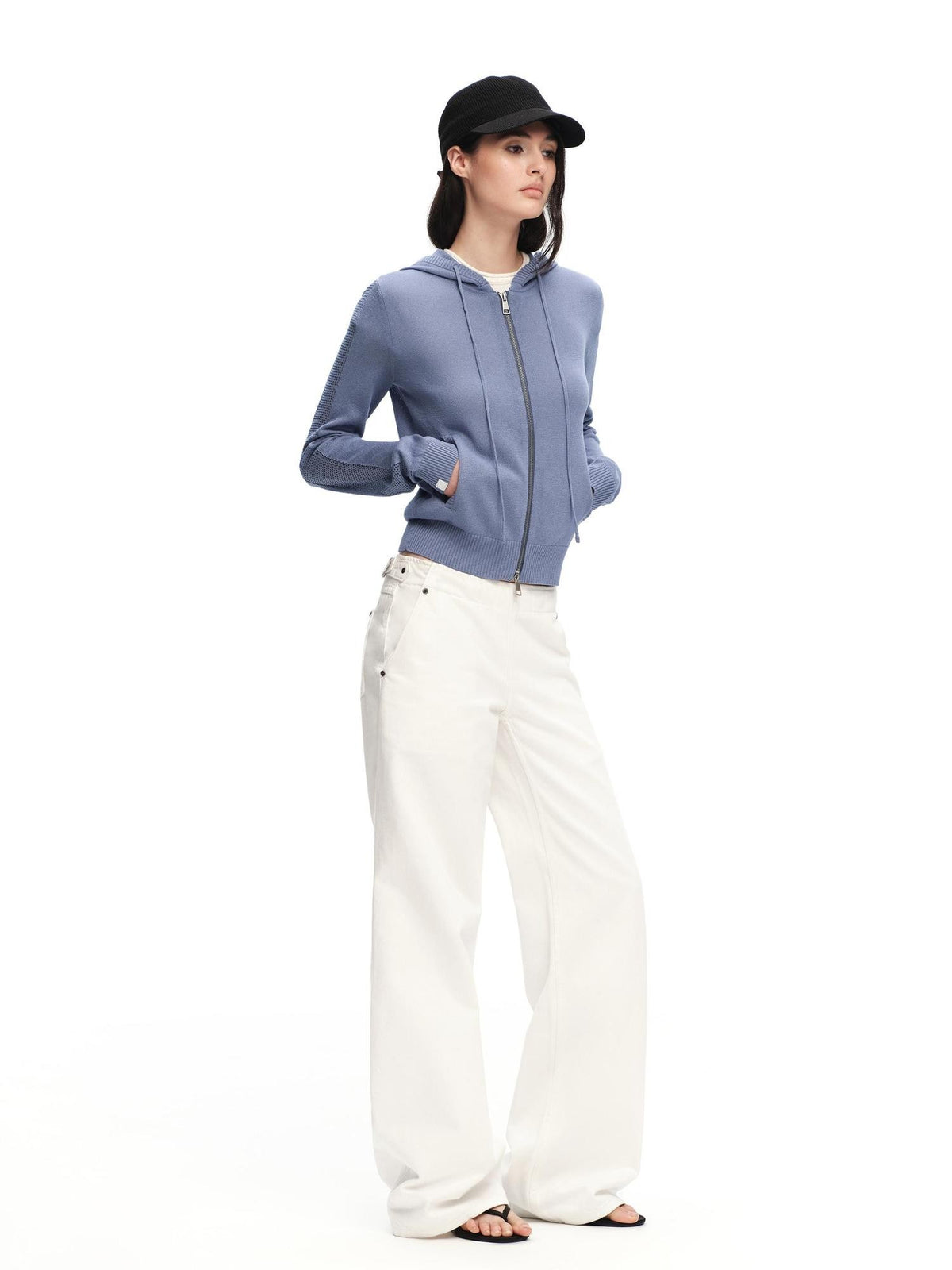 RUN TO THE FUTURE Structured White No Fly Paris Button Low Rise Cotton Women&