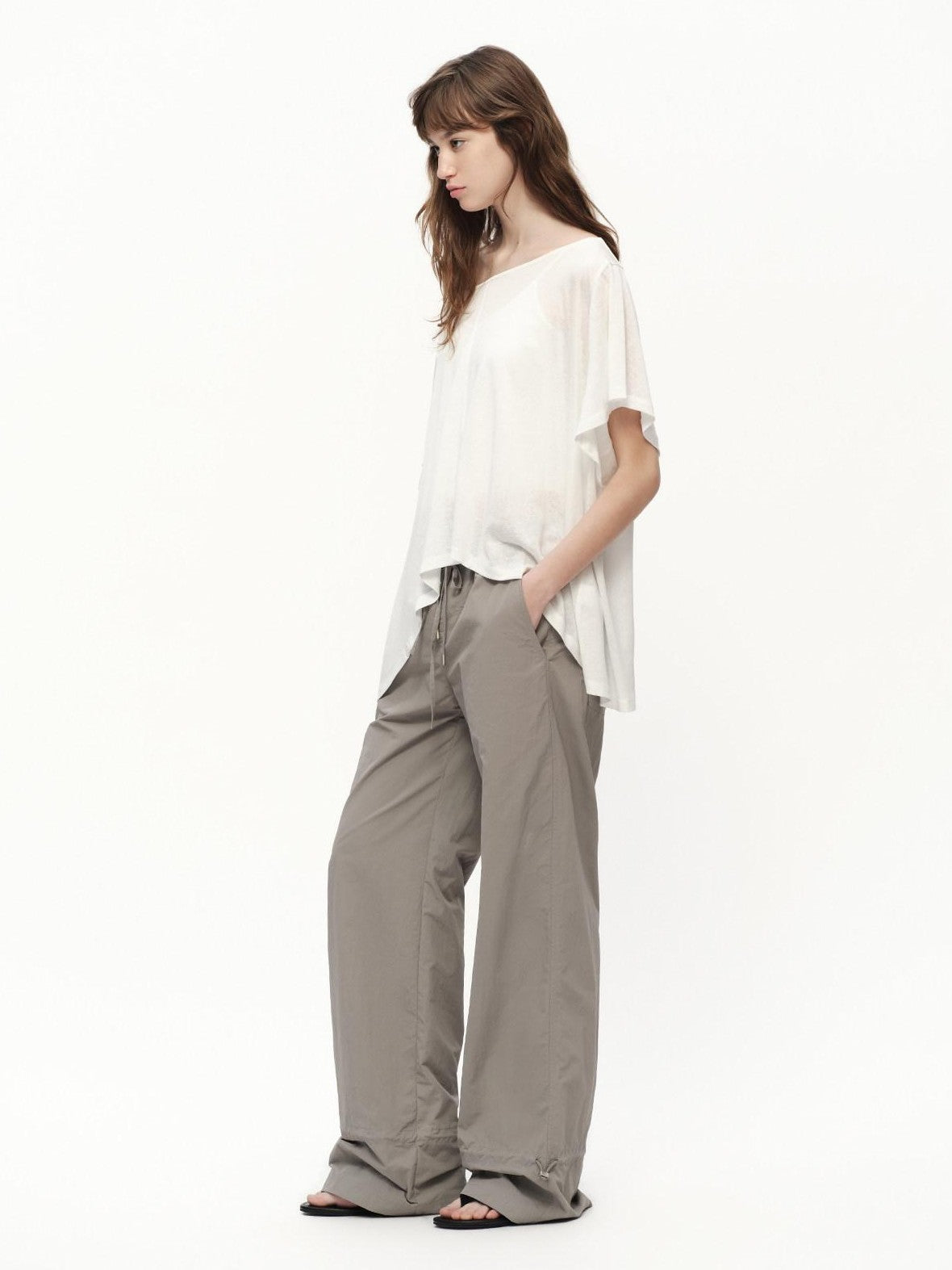 RUN TO THE FUTURE Textured One Shoulder Irregular Hem Loose Women&