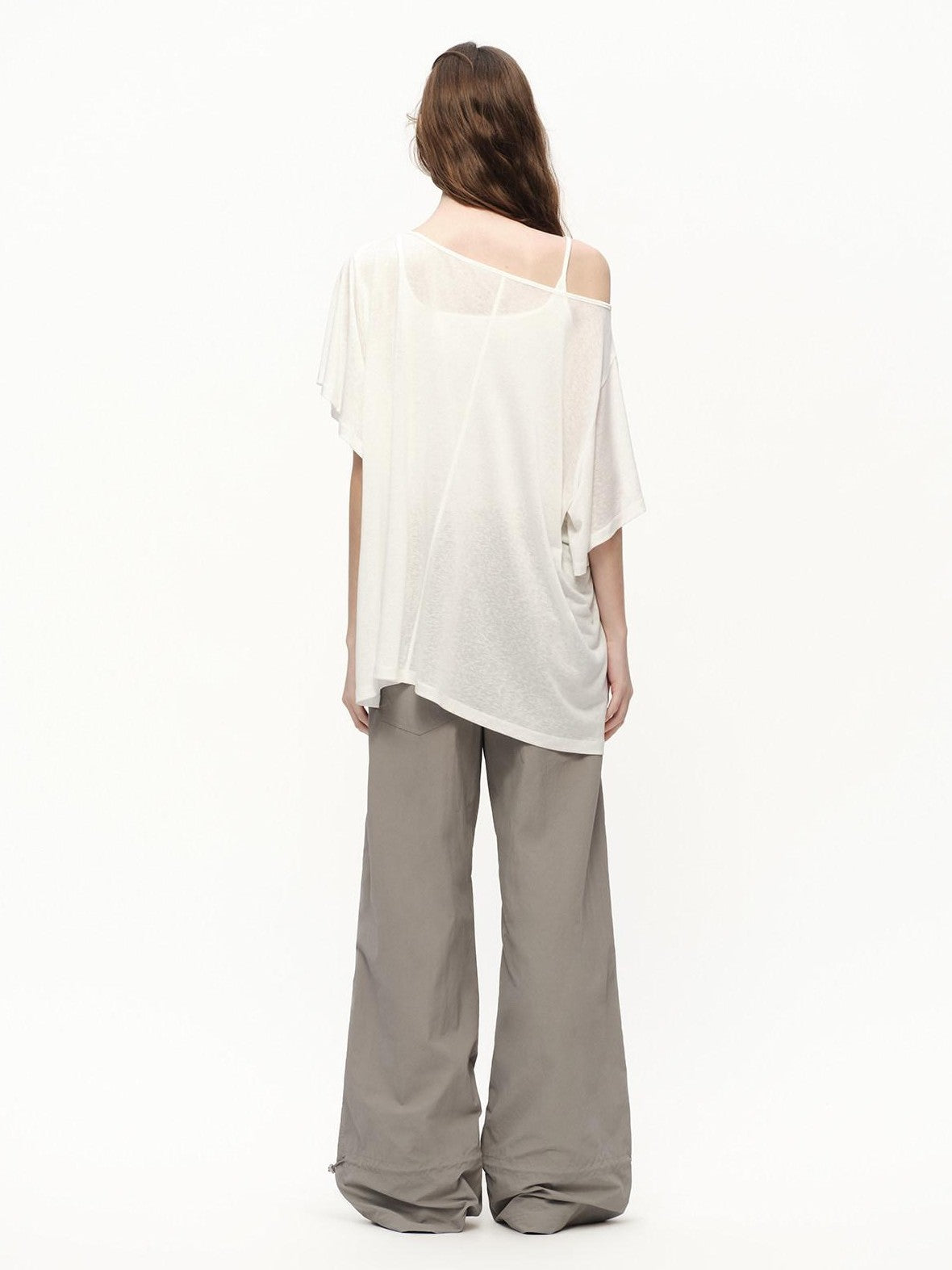 RUN TO THE FUTURE Textured One Shoulder Irregular Hem Loose Women&