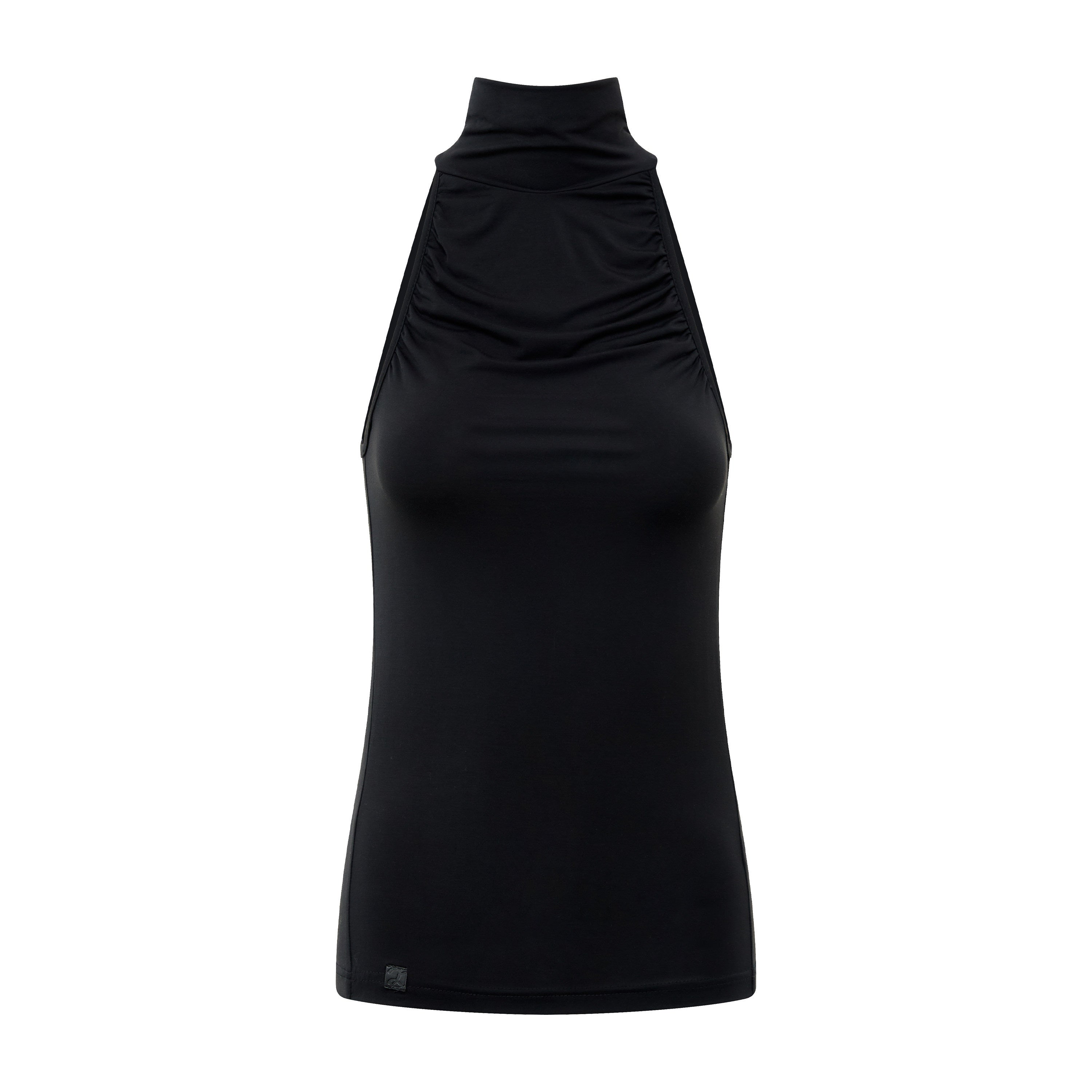 RUN_TO_THE_FUTURE_Urban_Gray_Ruched_Halter_Mock_Neck_Slim_Women&