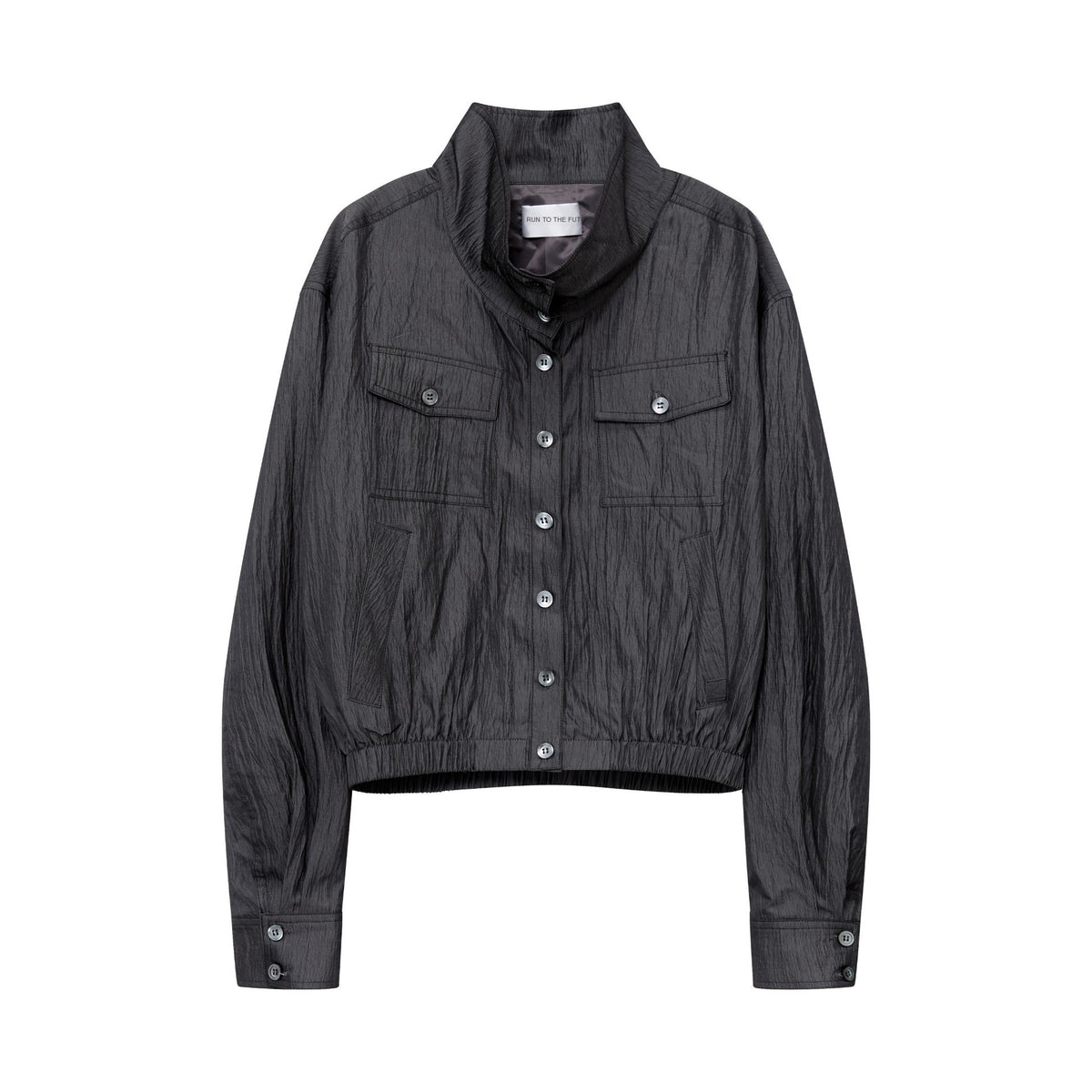 RUN_TO_THE_FUTURE_Vintage_High_Collar_Loose_Double_Pocket_Women&