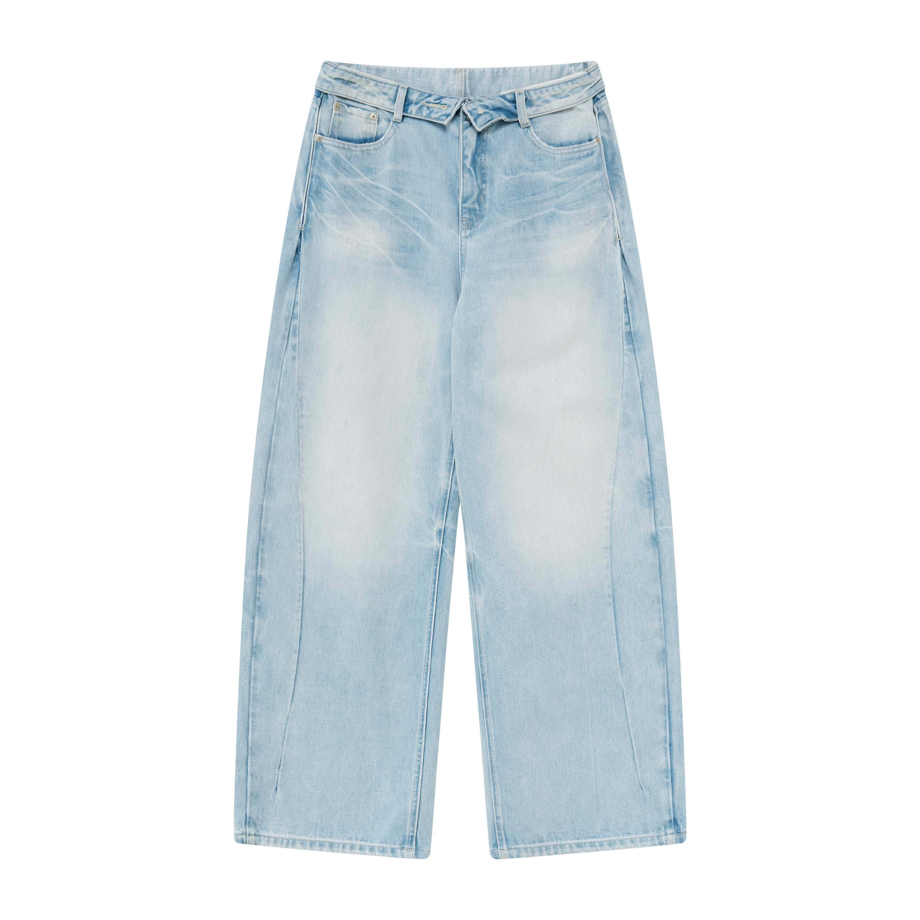 RUN_TO_THE_FUTURE_Vintage_Light_Blue_Foldover_Waist_Curved_Leg_Women&