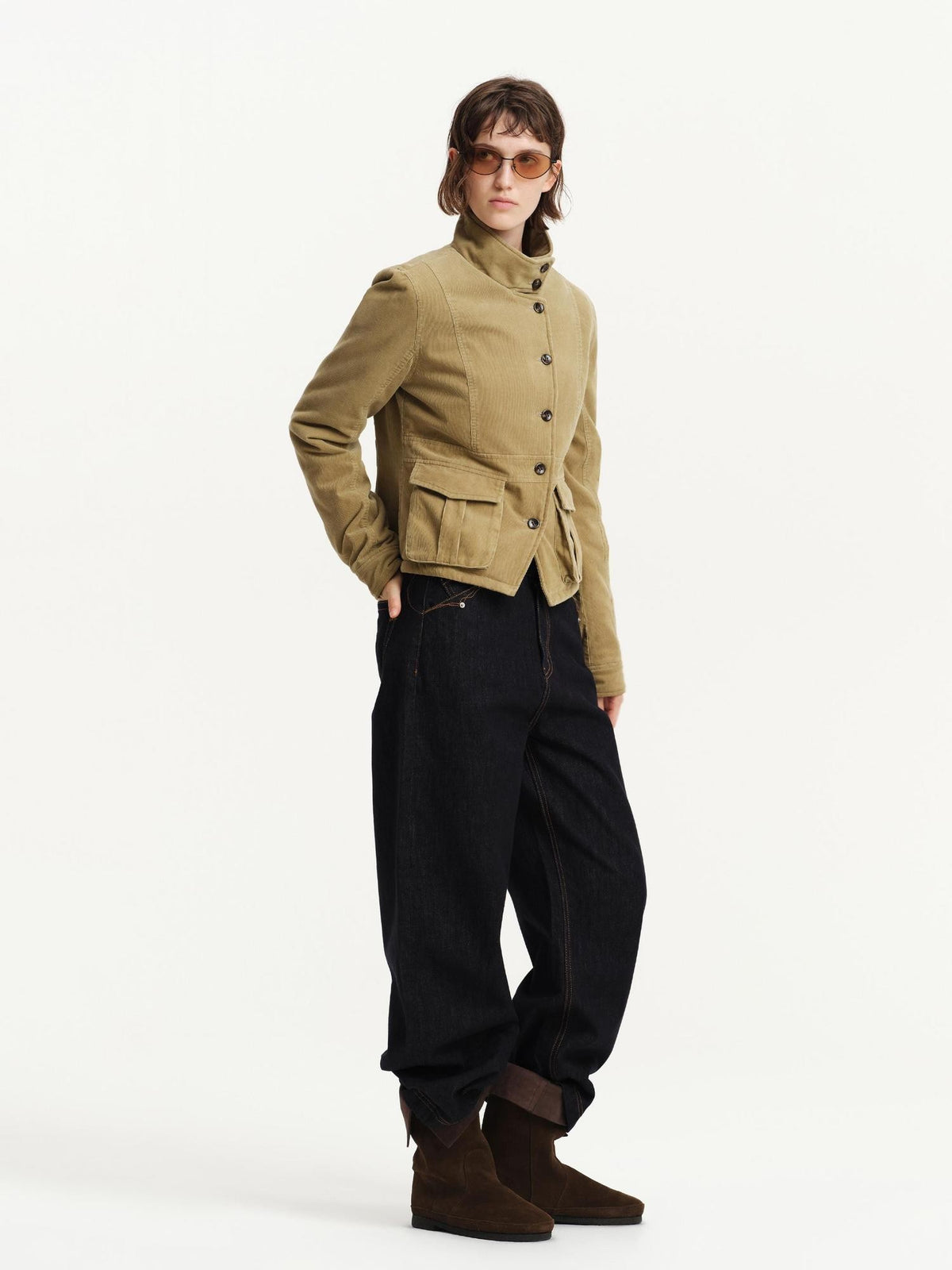 RUN TO THE FUTURE Vintage Wash Raw Selvedge Loose Fit Women&