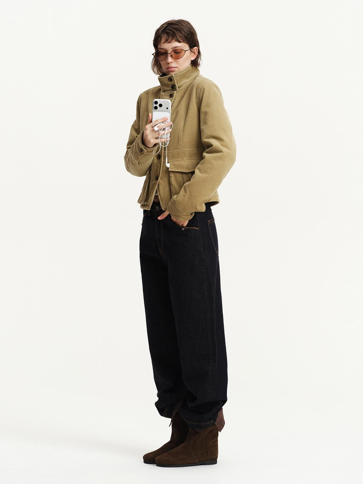 RUN TO THE FUTURE Vintage Wash Raw Selvedge Loose Fit Women&