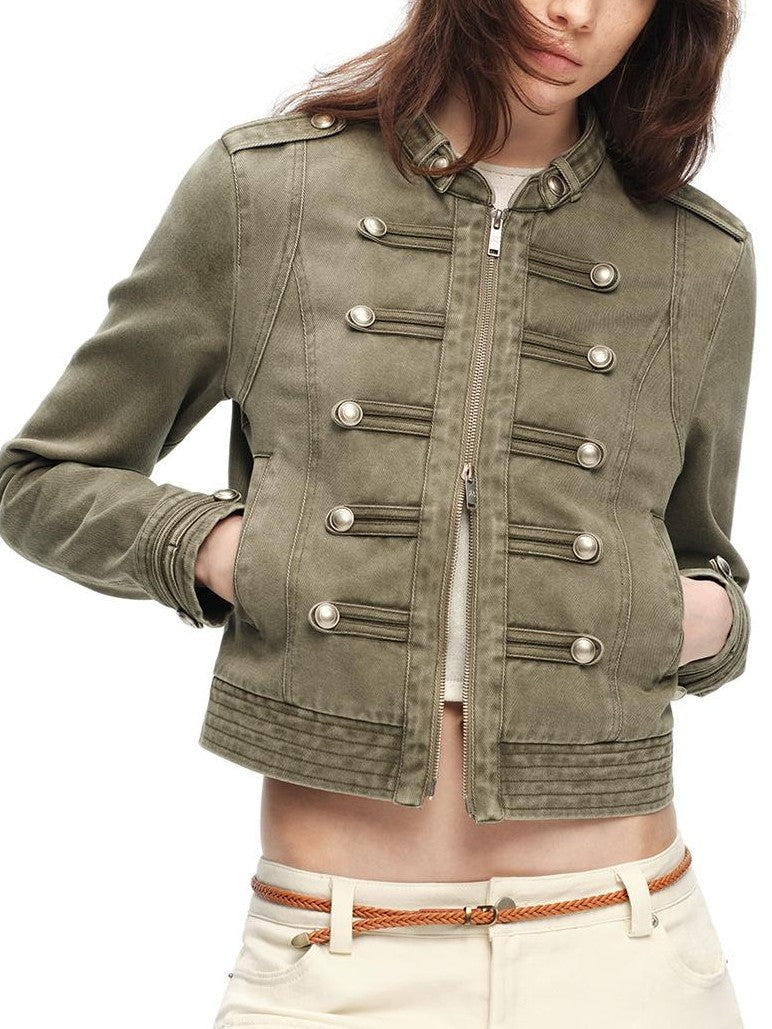 RUN TO THE FUTURE Vintage Washed Distressed Napoleon Women&