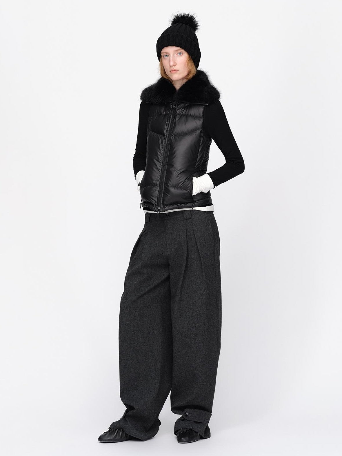 RUN TO THE FUTURE Vintage Wool Blend Low Waist Loose Women&