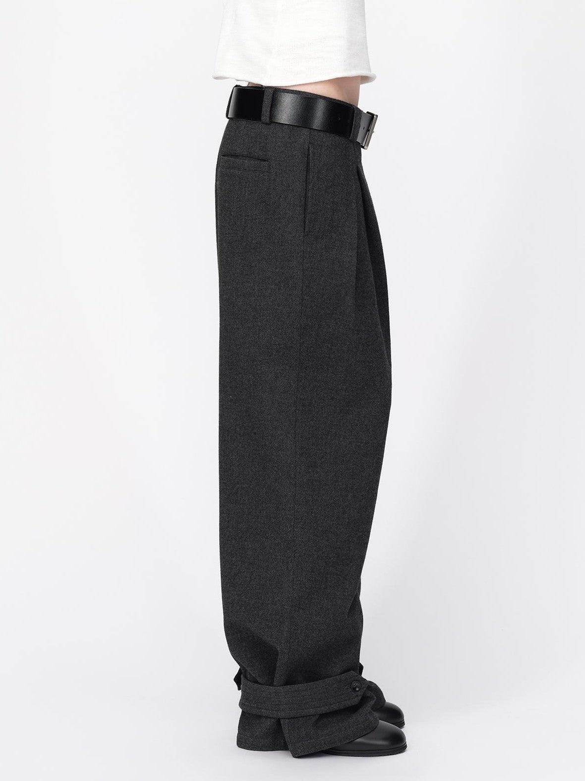 RUN TO THE FUTURE Vintage Wool Blend Low Waist Loose Women&