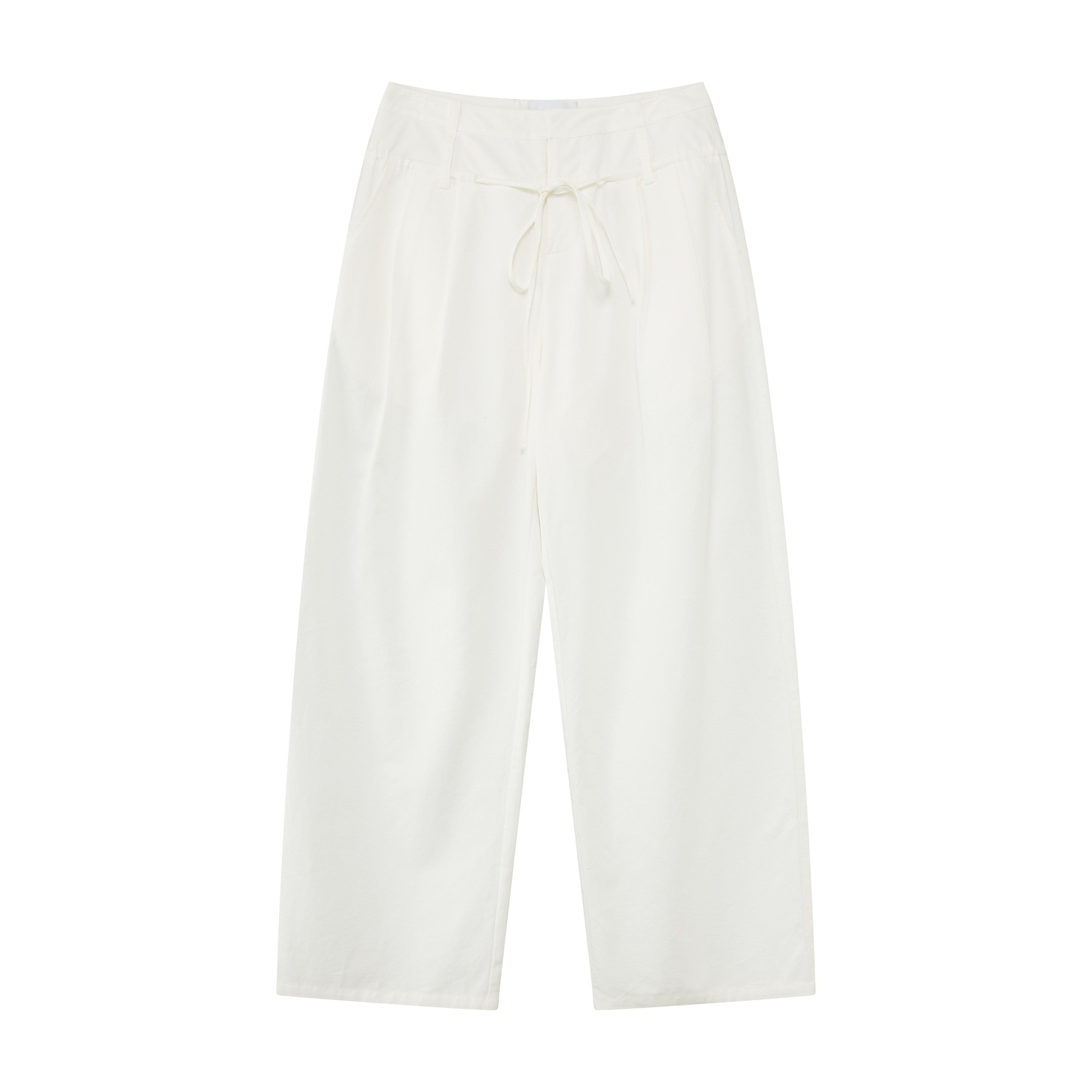RUN_TO_THE_FUTURE_White_Double_Waist_Drawstring_Curved_Women&