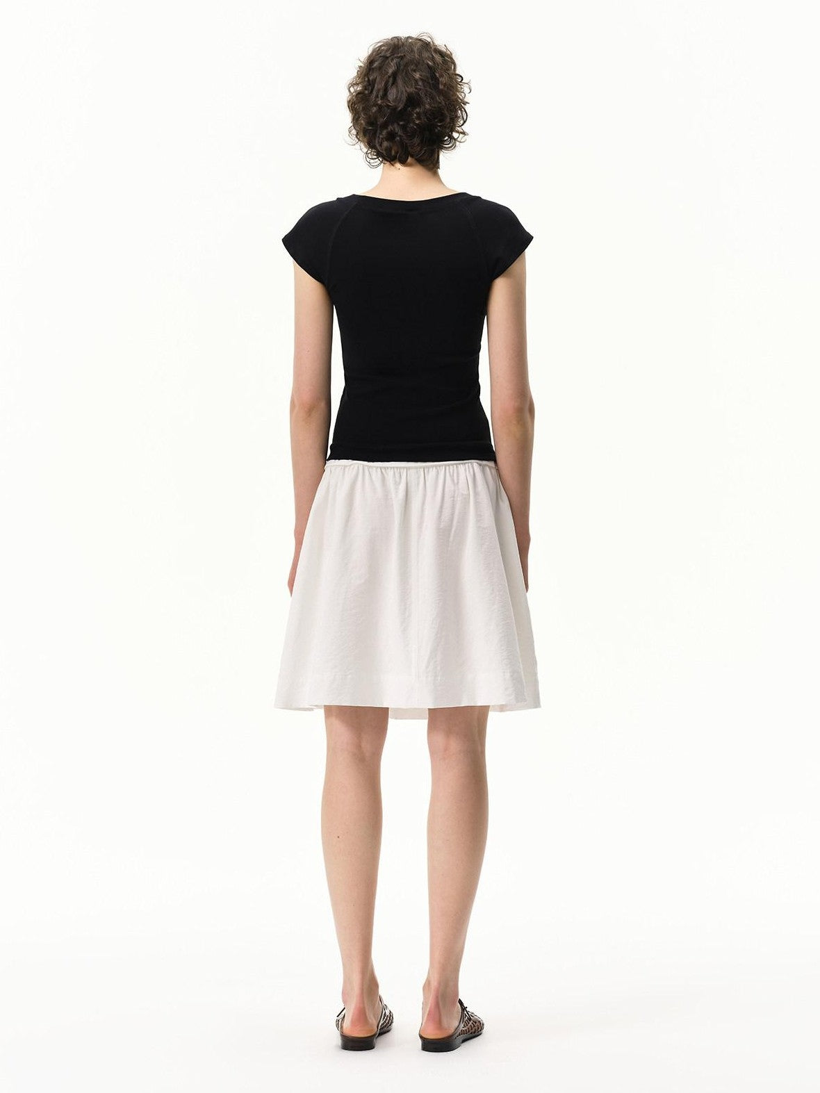 RUN TO THE FUTURE White Leopard Print Ruched Drawstring Tie Women&