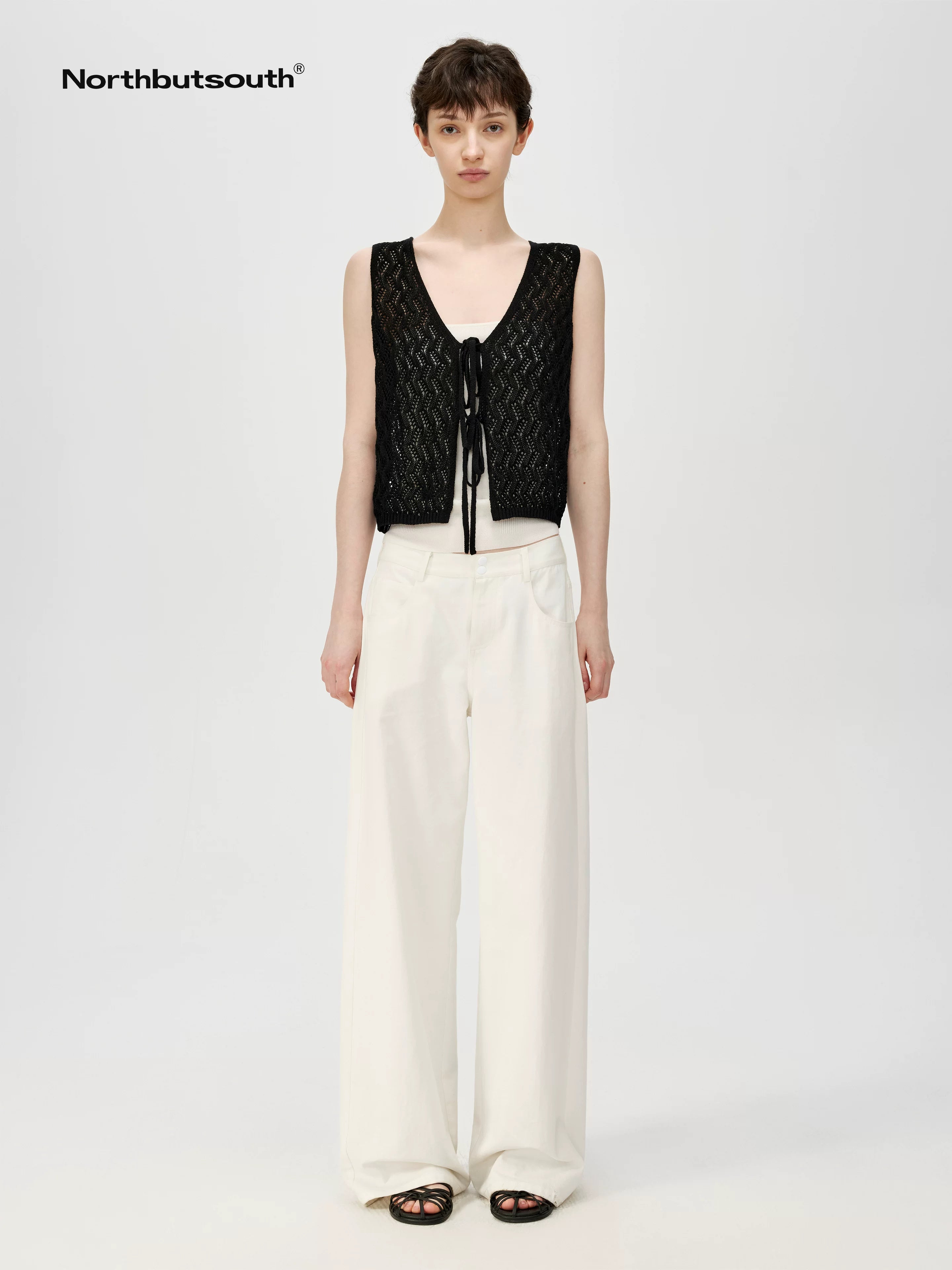 Ramie Lace Knit Layering Vacation Vest