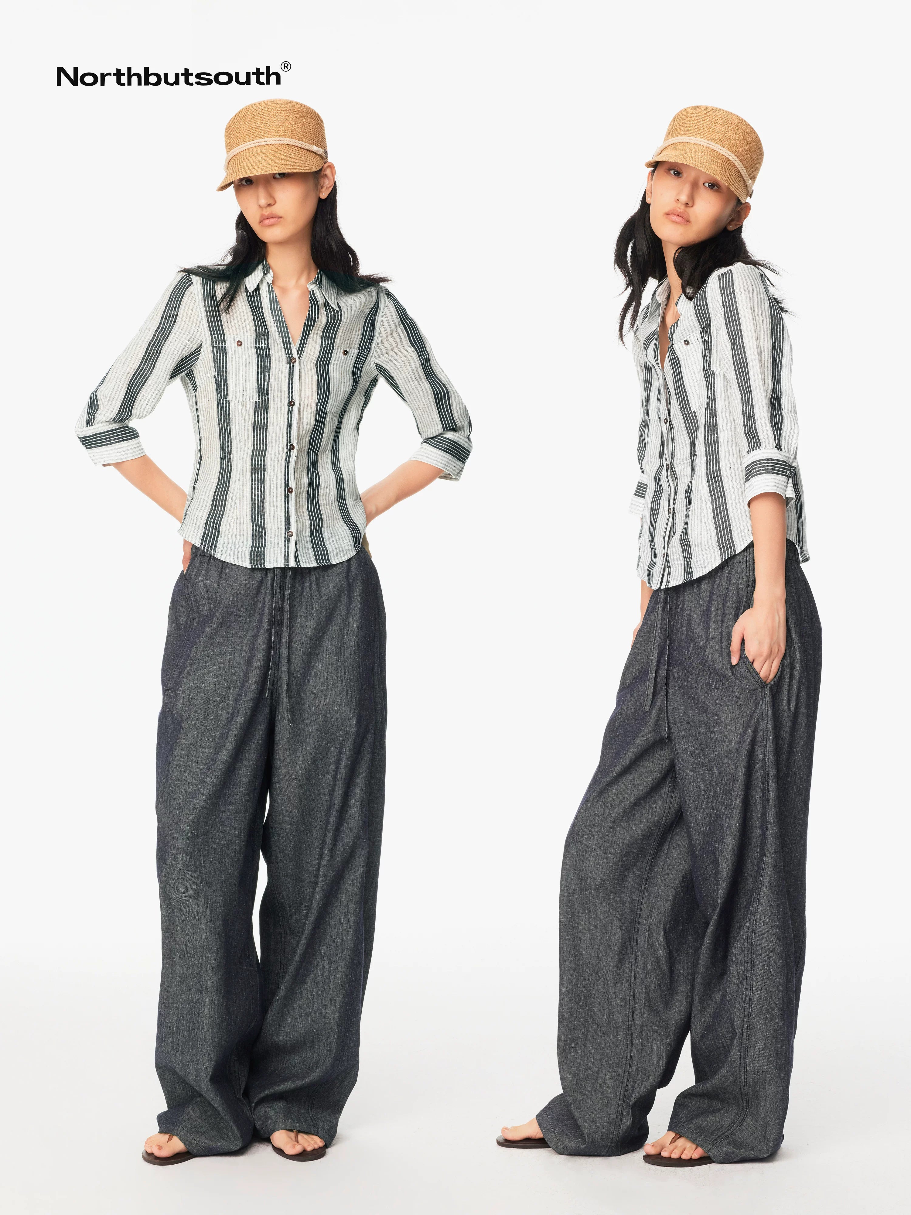 Raw Denim Texture Relaxed Casual Women&