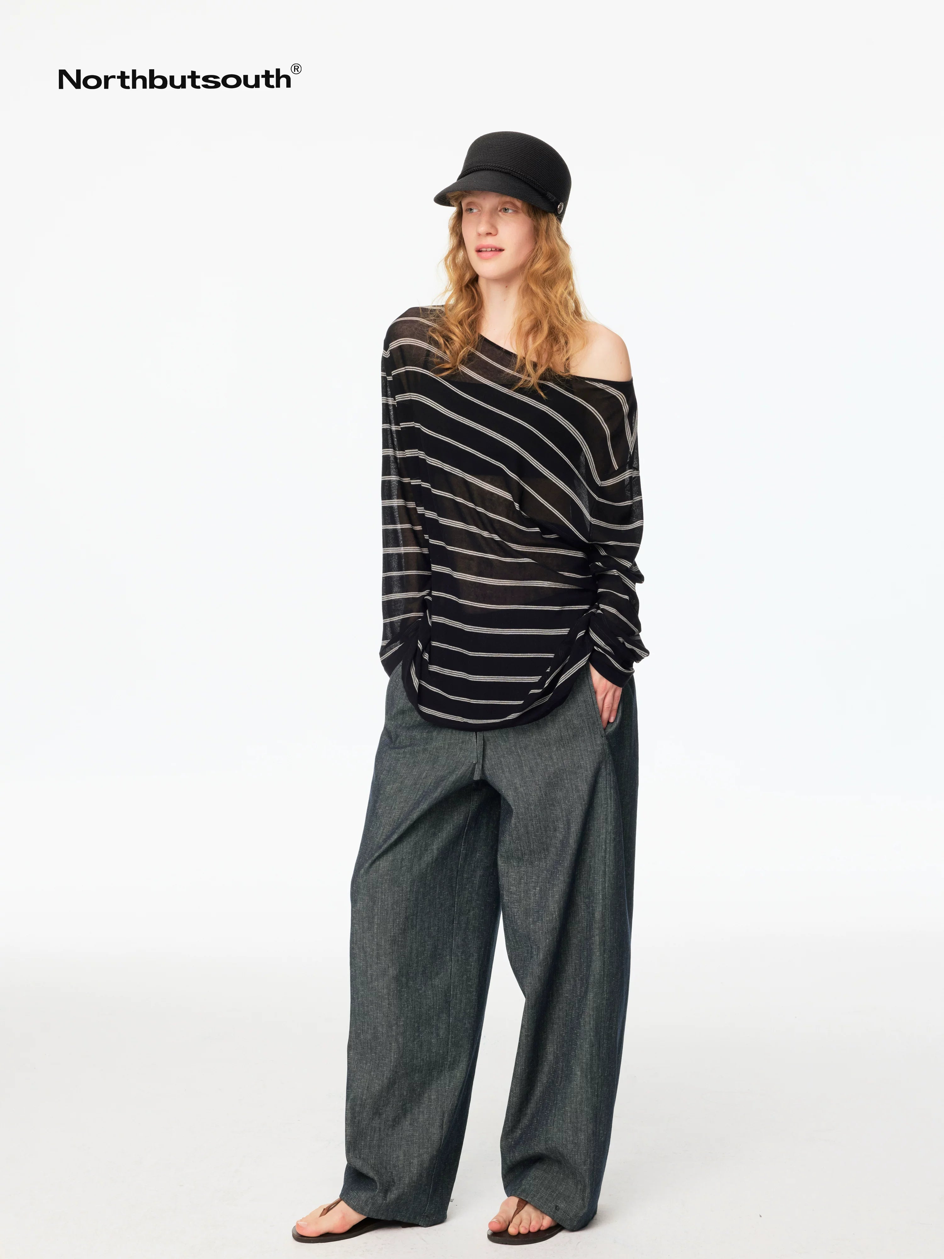 Raw Denim Texture Relaxed Casual Women&